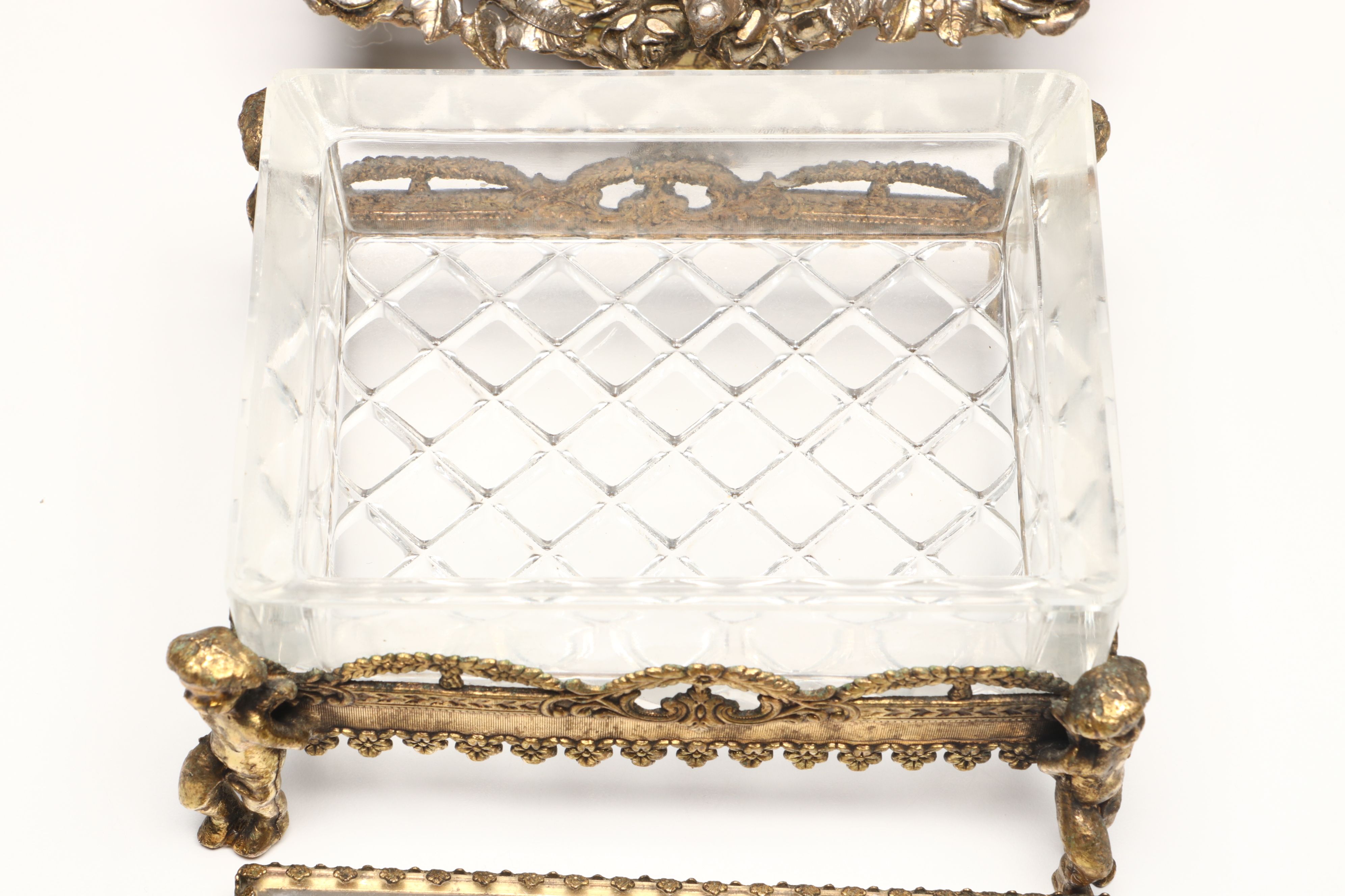 Hollywood Regency Style Ormolu Vanity Boxes and Perfume Bottle