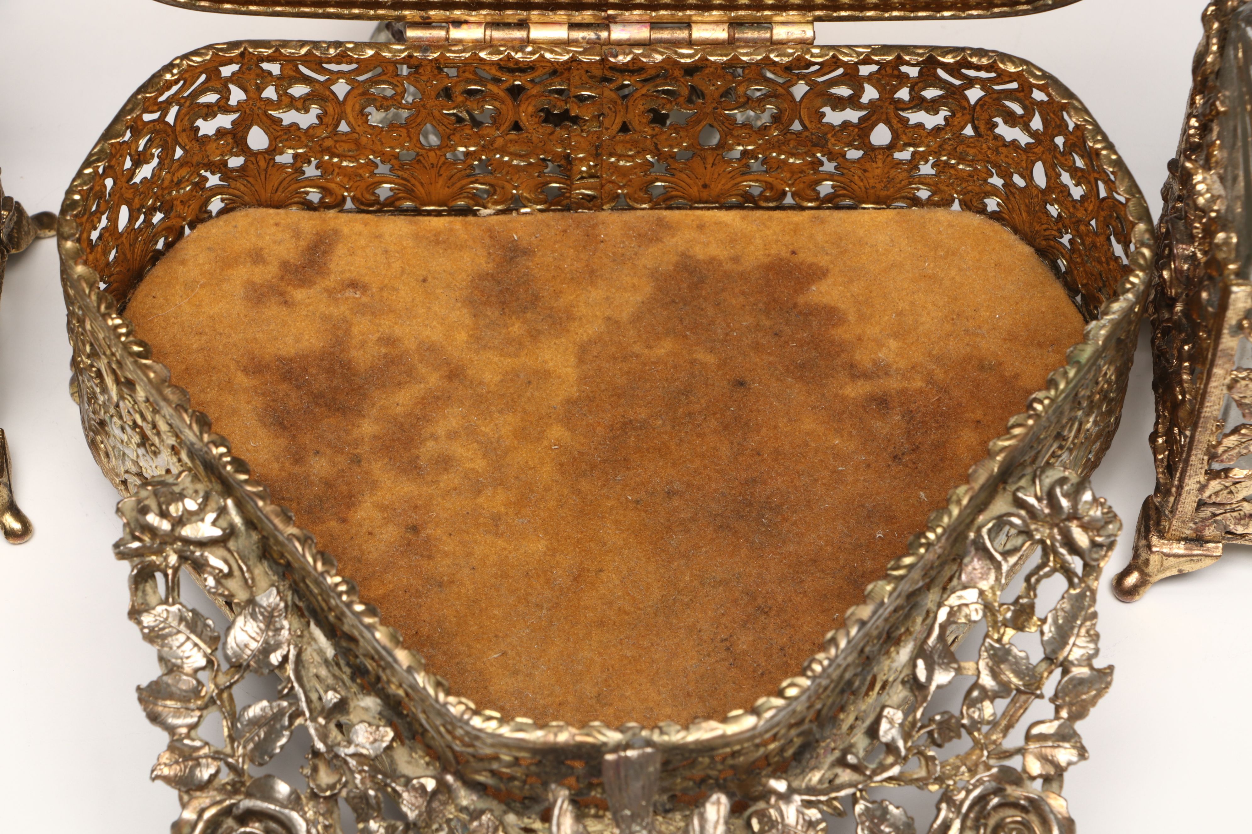 Hollywood Regency Style Ormolu Vanity Boxes and Perfume Bottle