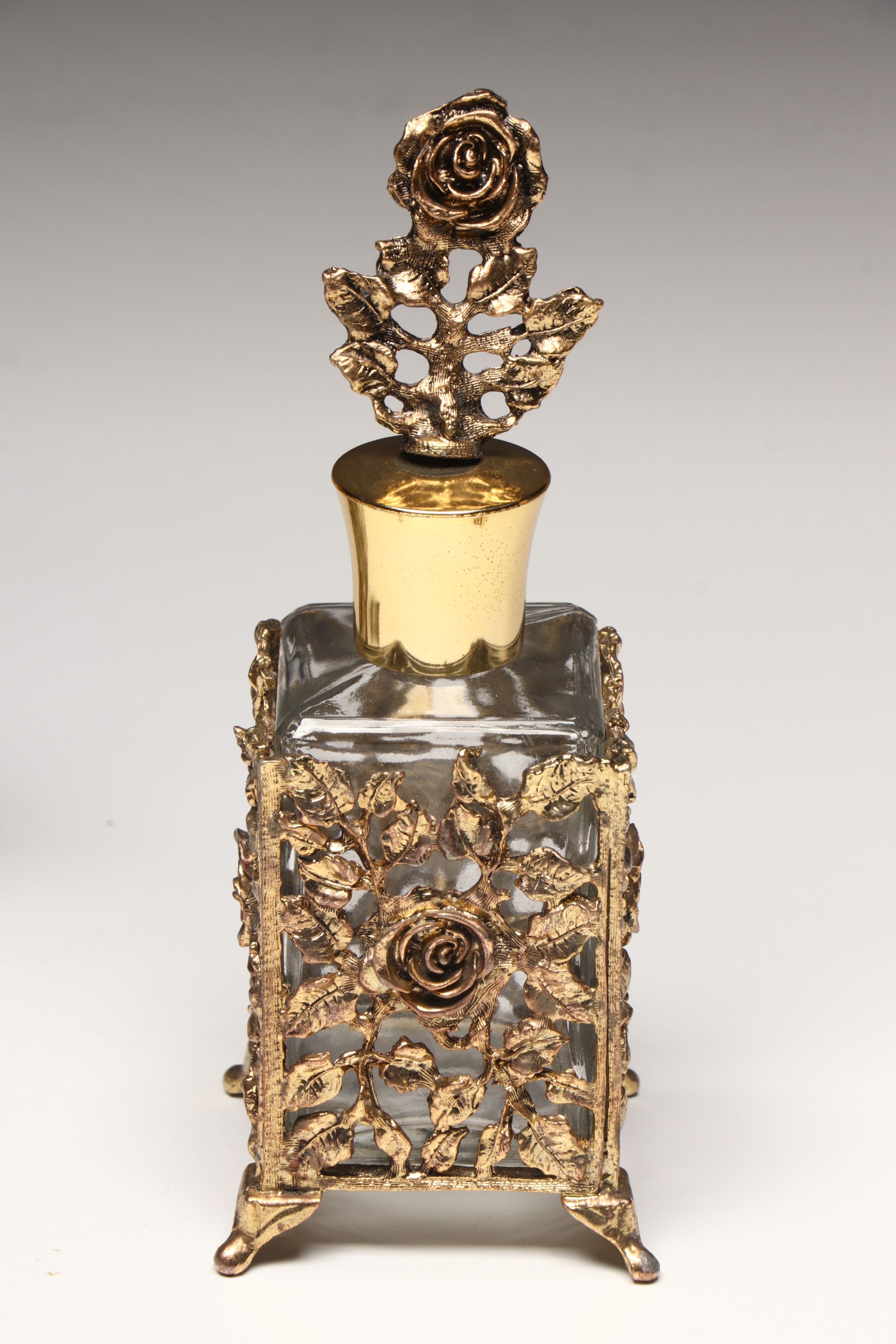 Hollywood Regency Style Ormolu Vanity Boxes and Perfume Bottle