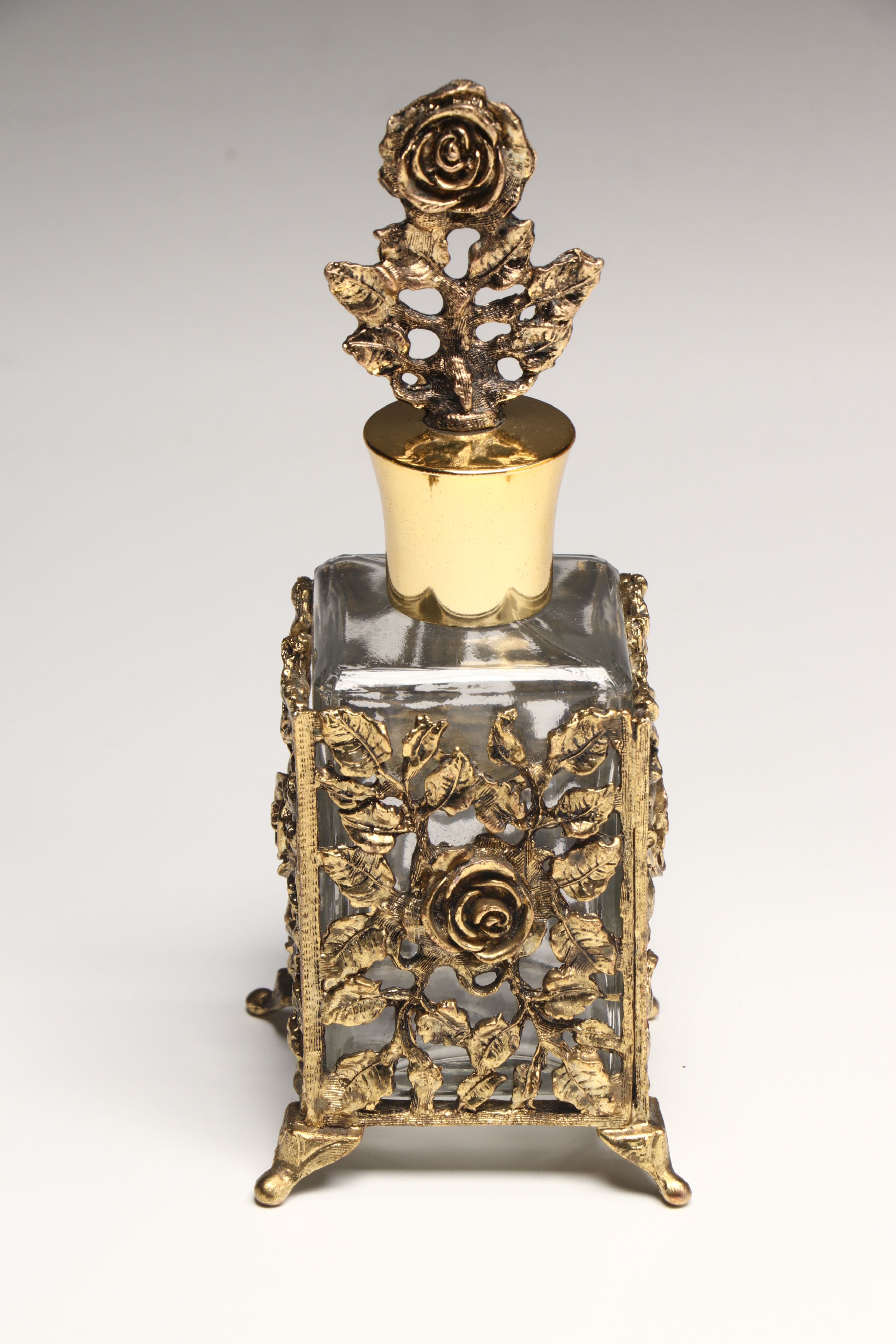 Hollywood Regency Style Ormolu Vanity Boxes and Perfume Bottle