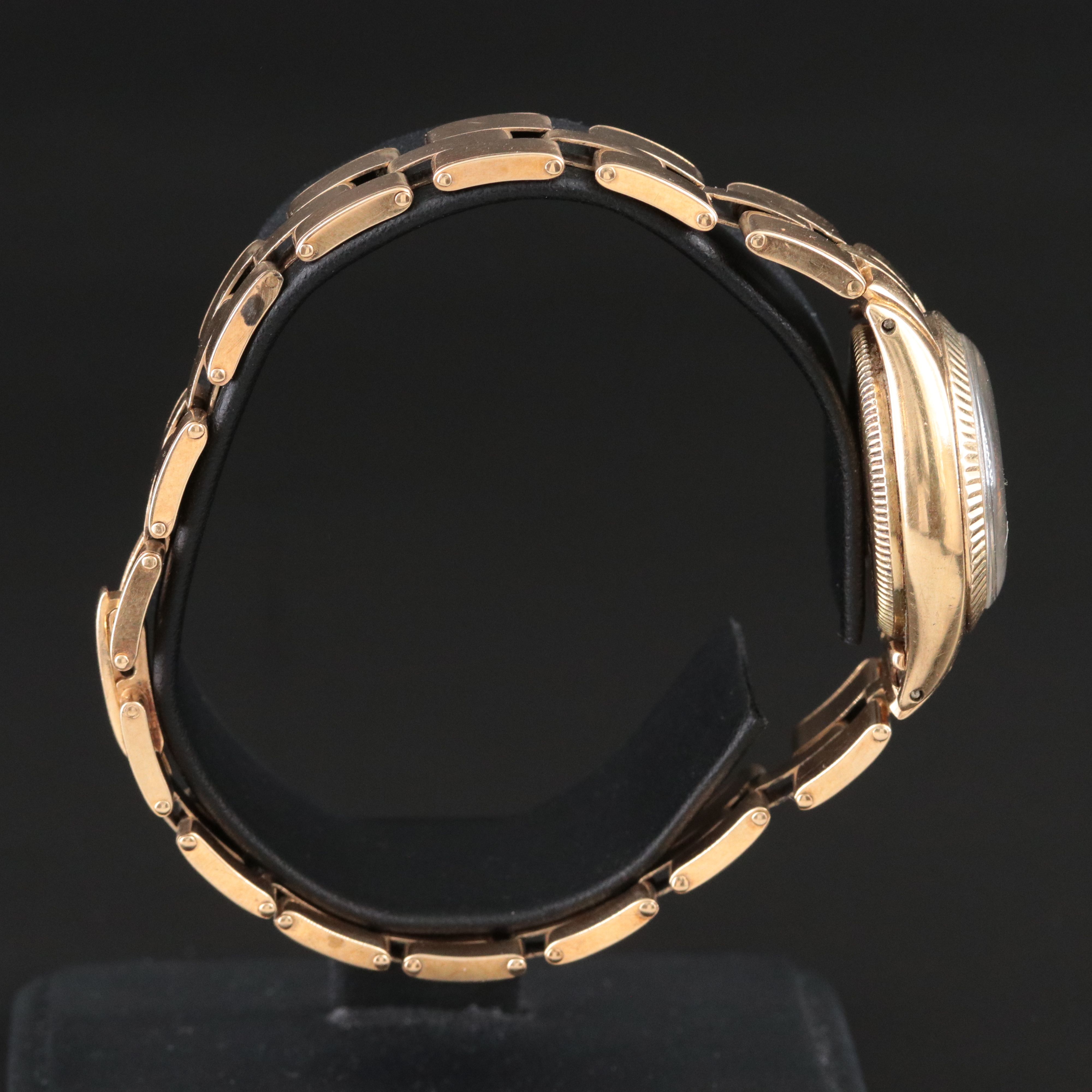 Vintage 14K Rolex Oyster Perpetual Custom Expansion Bracelet Watch