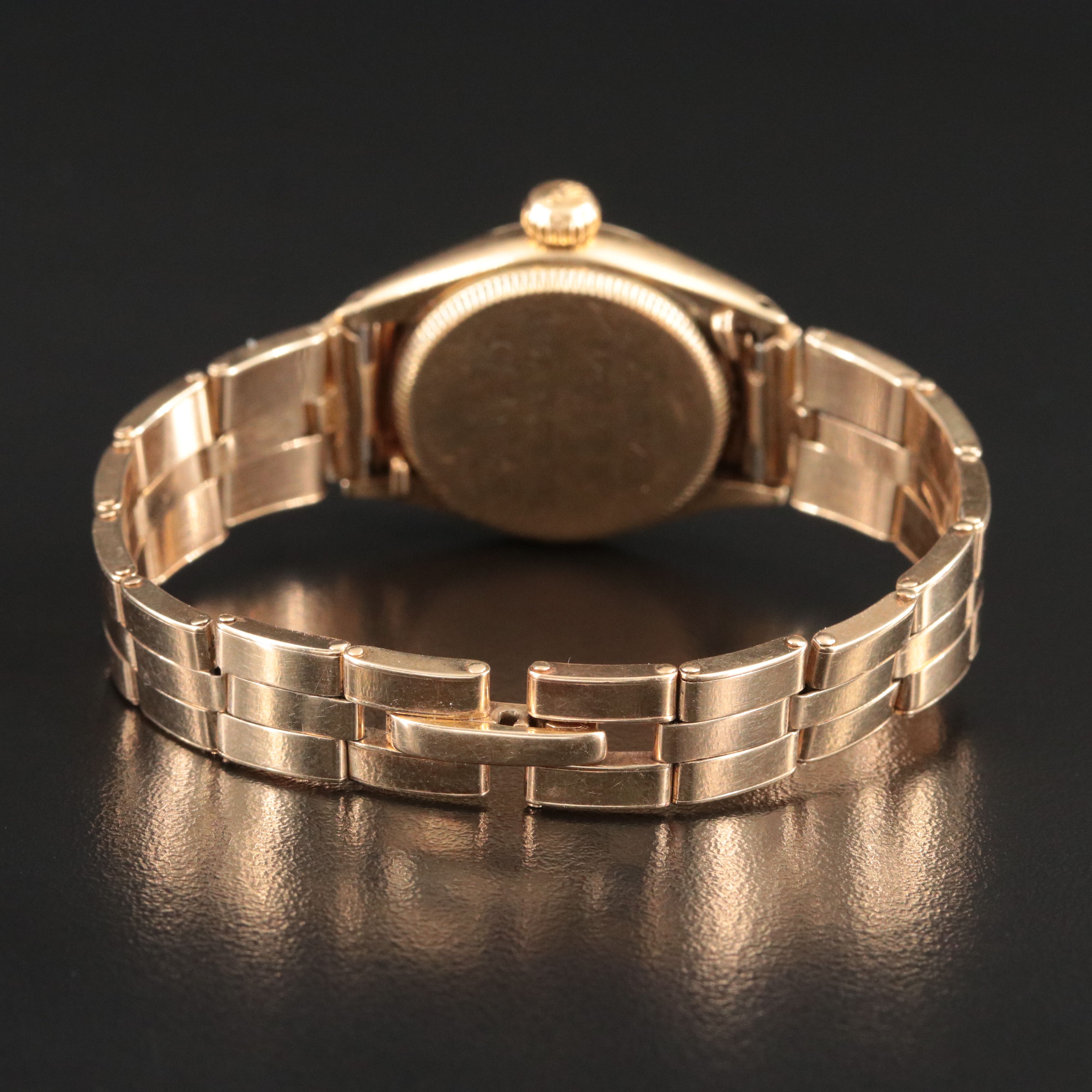 Vintage 14K Rolex Oyster Perpetual Custom Expansion Bracelet Watch