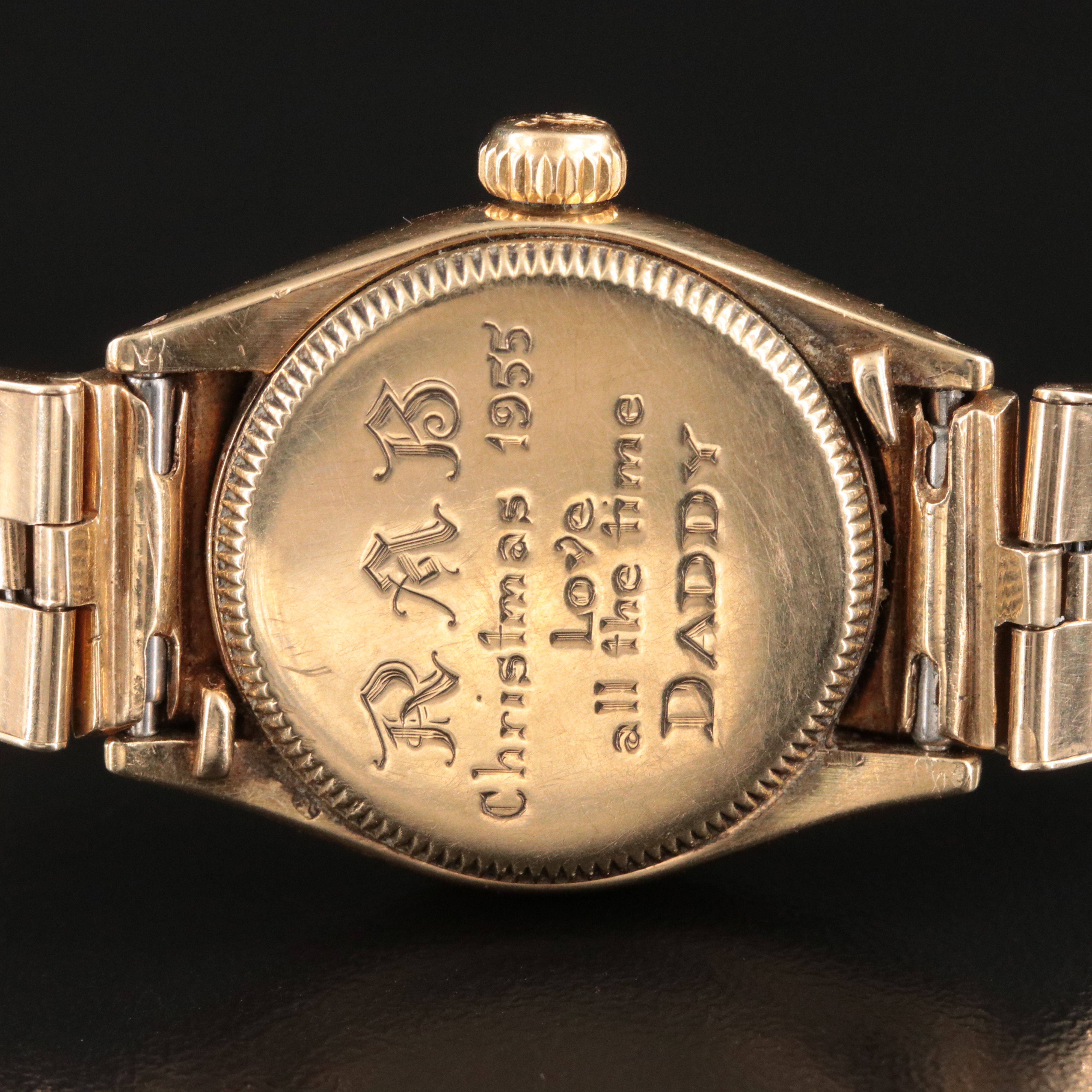 Vintage 14K Rolex Oyster Perpetual Custom Expansion Bracelet Watch