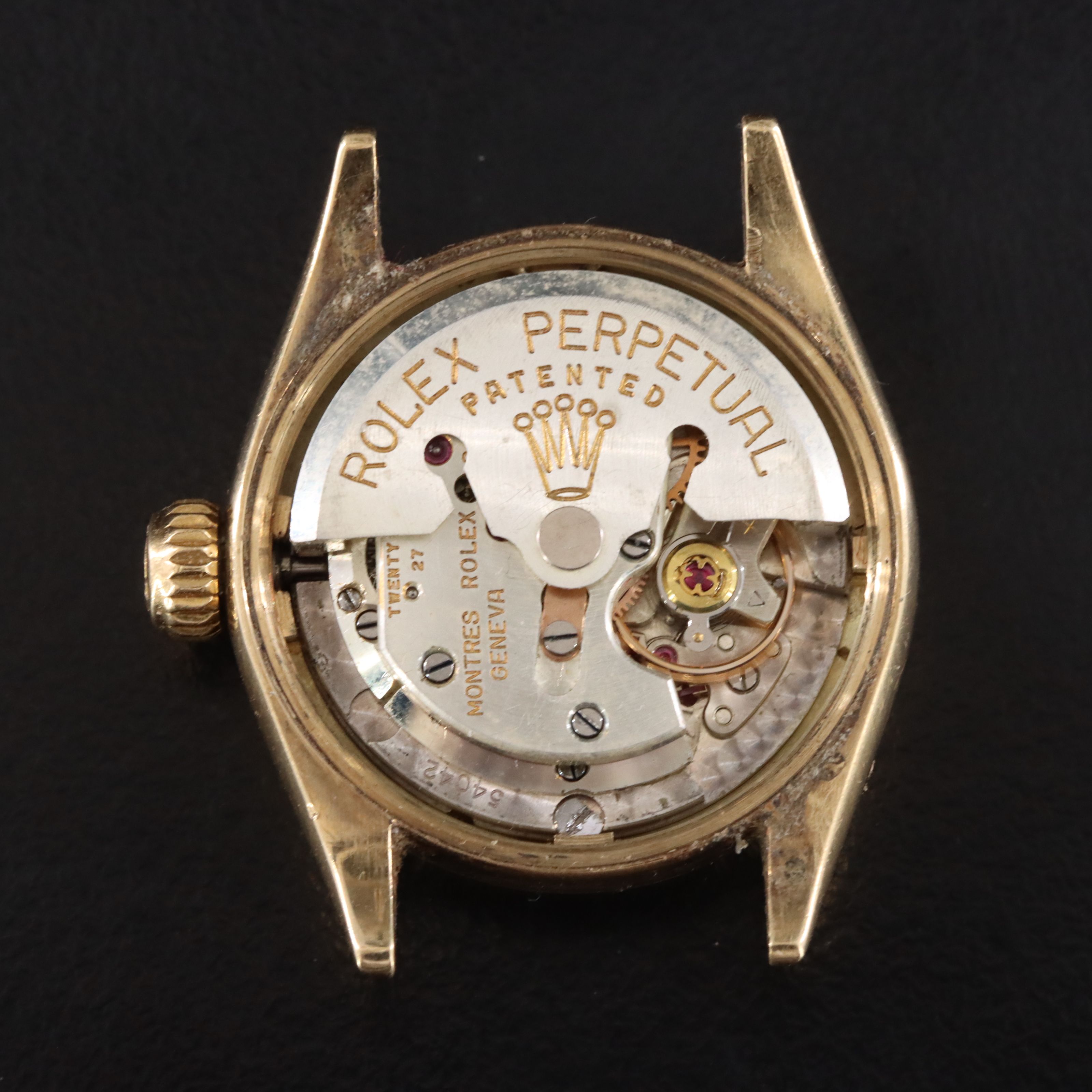 Vintage 14K Rolex Oyster Perpetual Custom Expansion Bracelet Watch