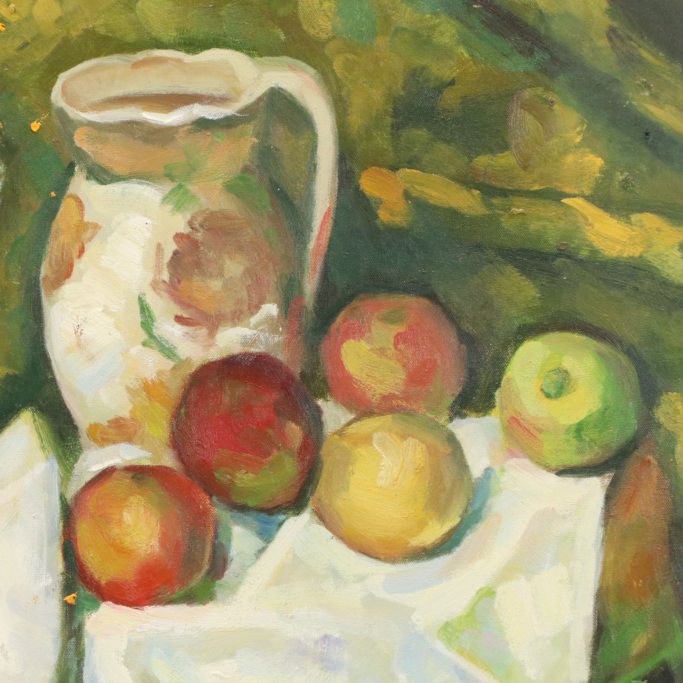 After Paul Cézanne Oil Master Copy of "Still Life with Apples," 21st Century