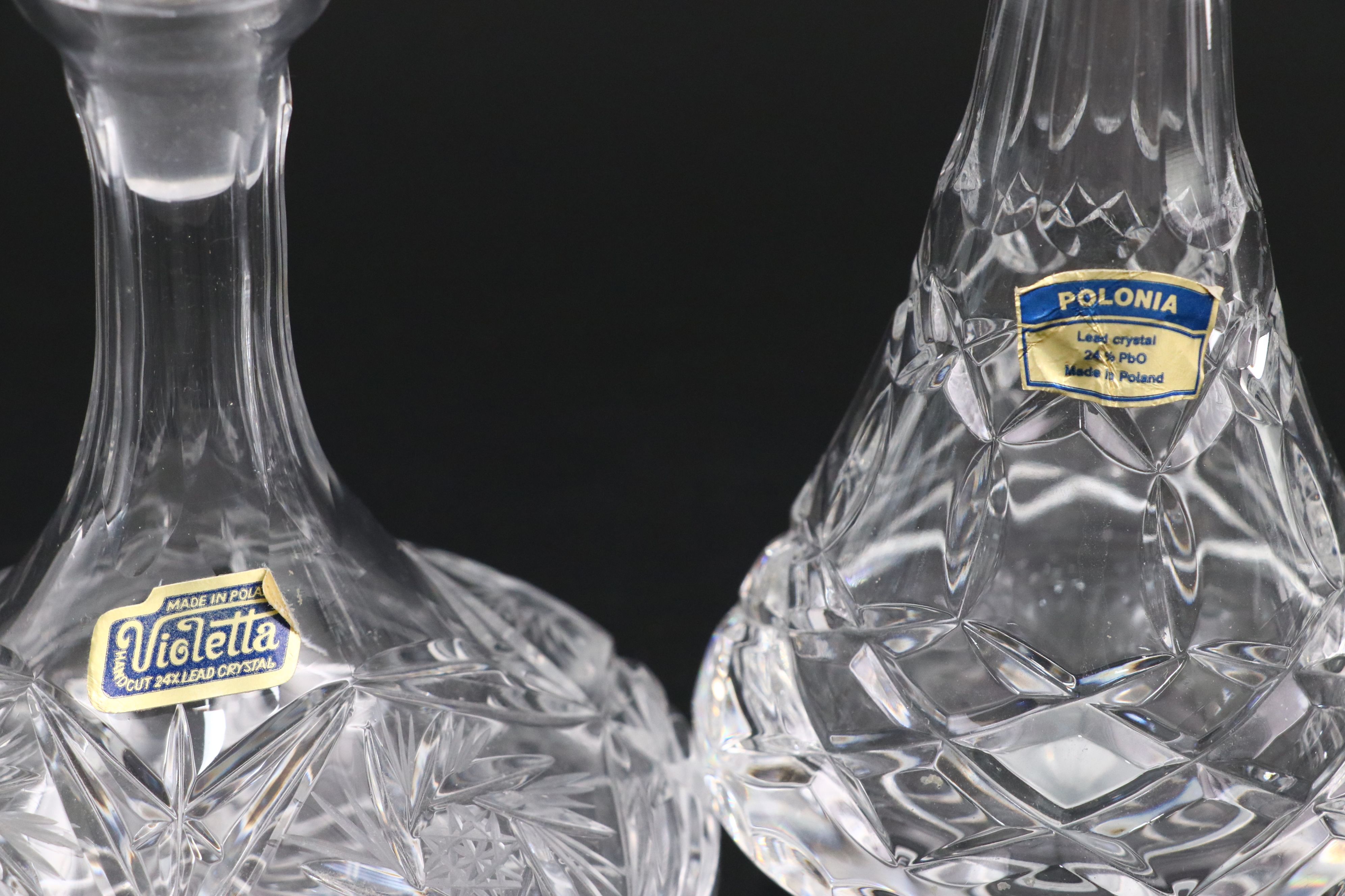 Polonia, Violetta, Rovelli, and Other Crystal Perfume Bottles and Tray