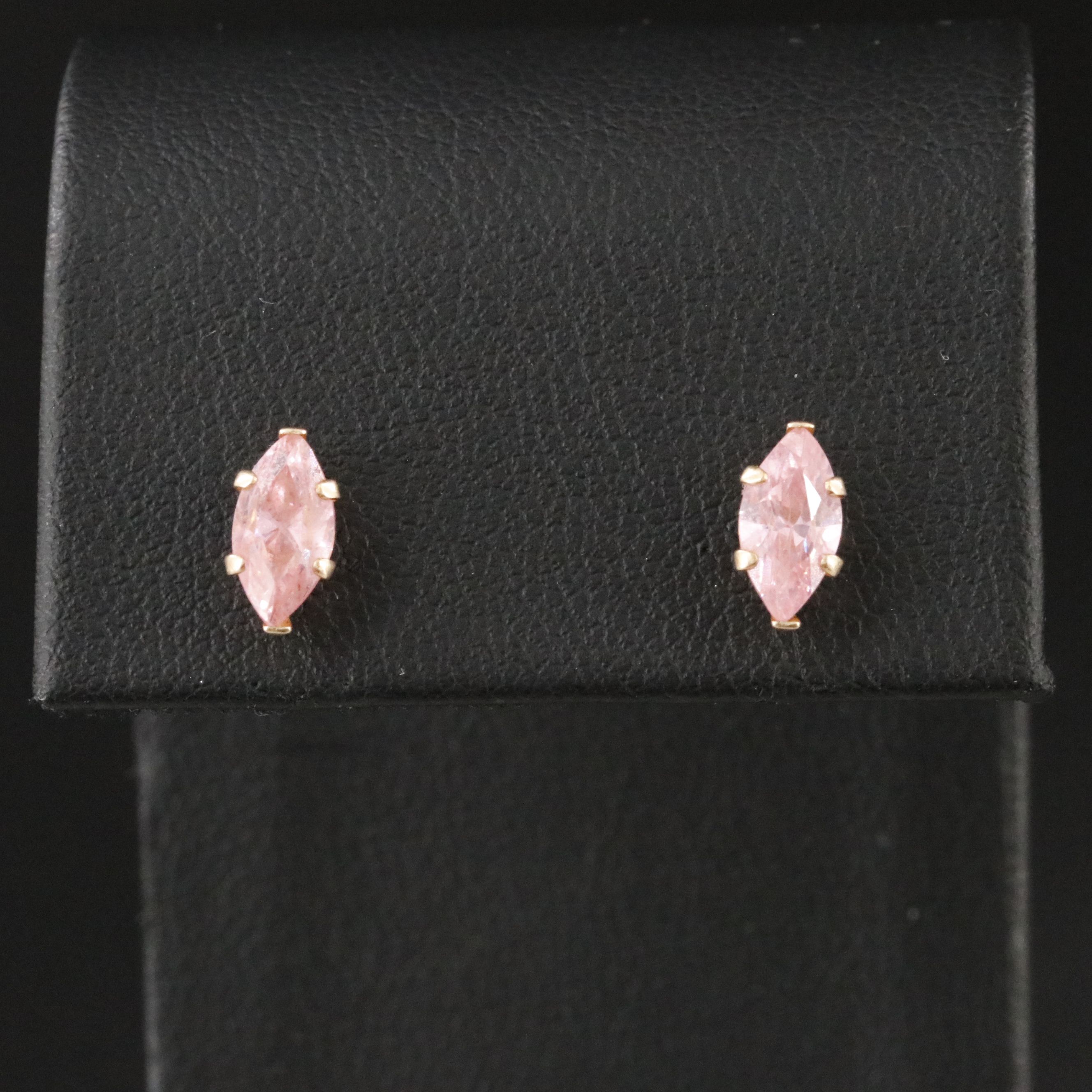 14K CZ Solitaire Earrings
