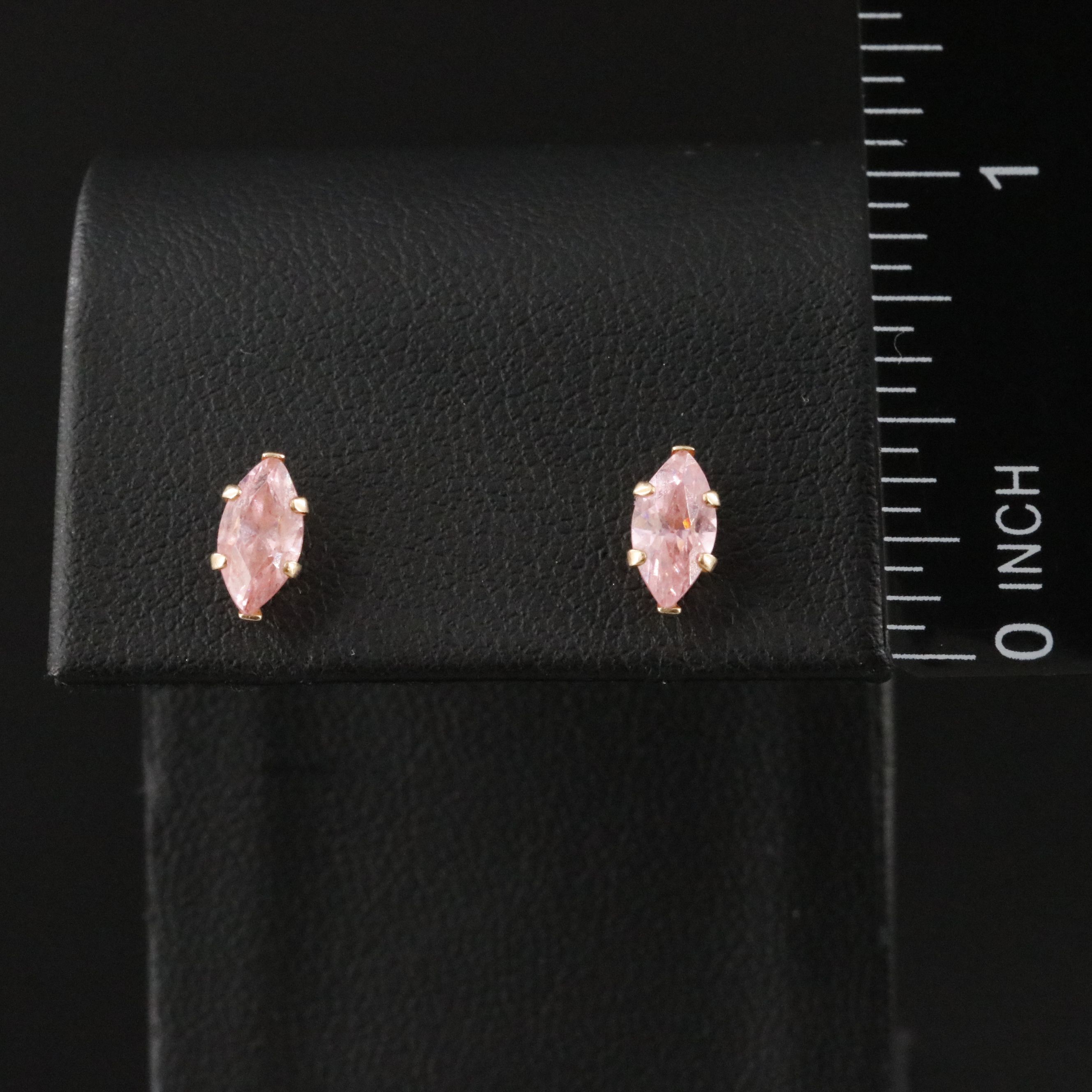 14K CZ Solitaire Earrings