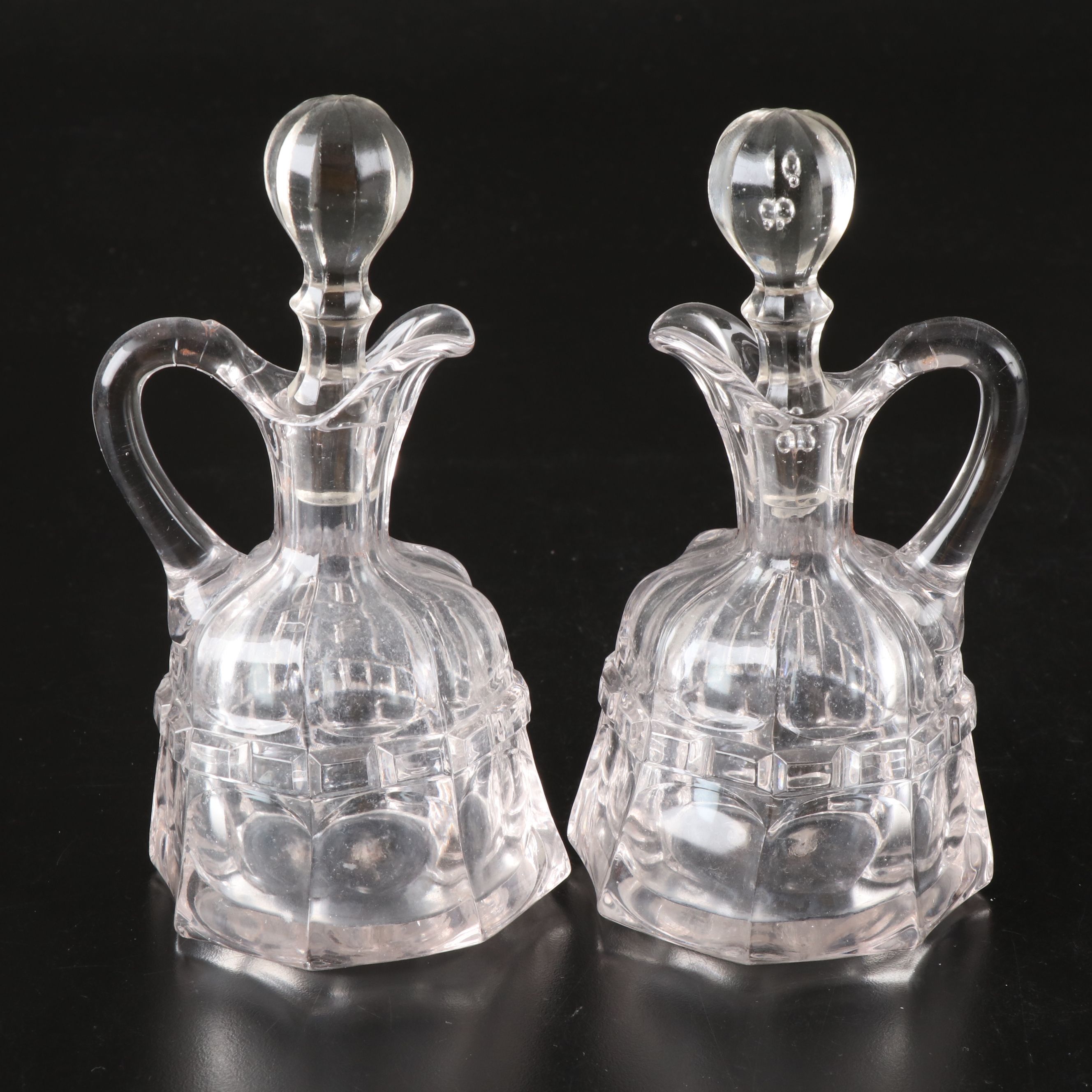 Glass Cruets with Stoppers
