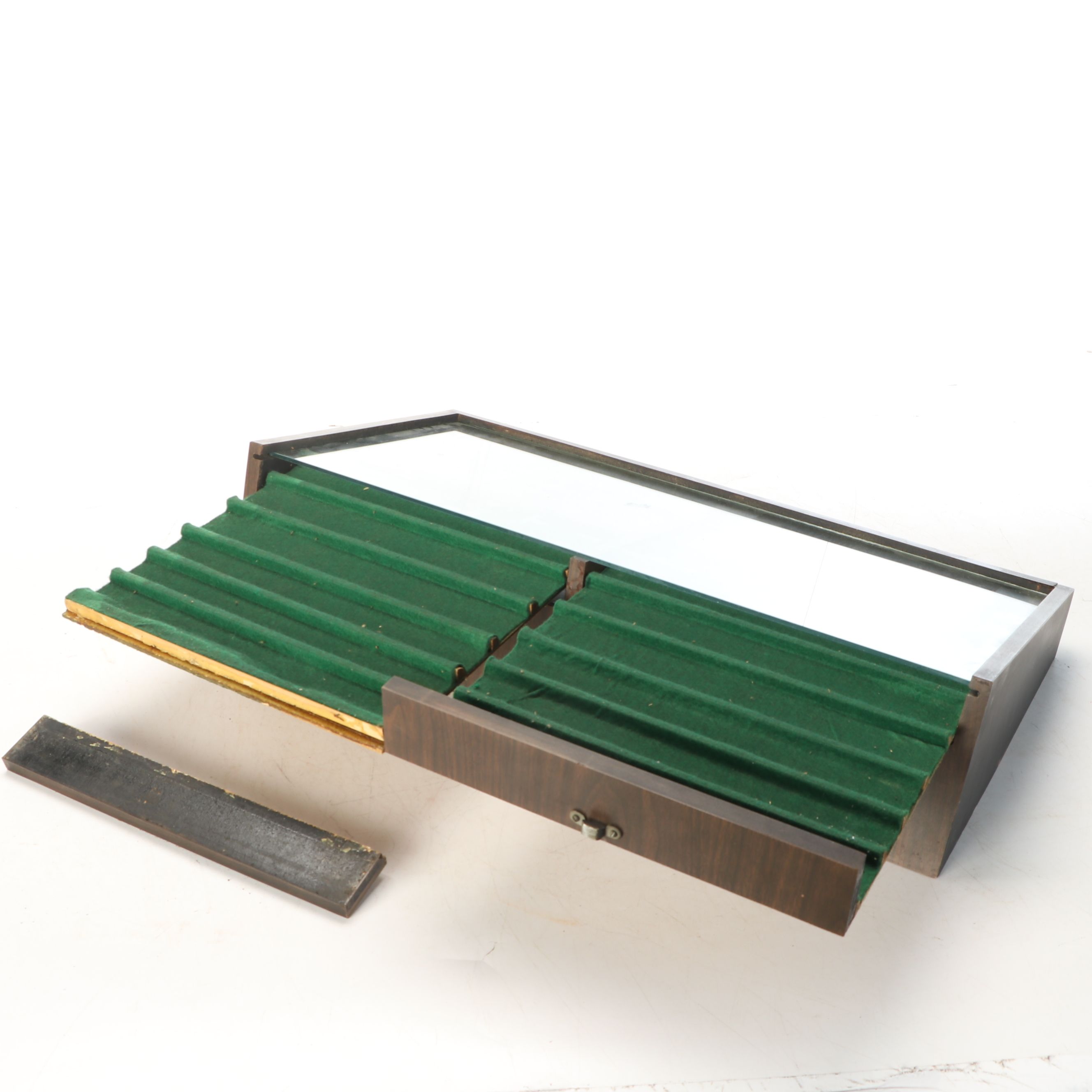 Wood Display Cabinet with Felt Lining