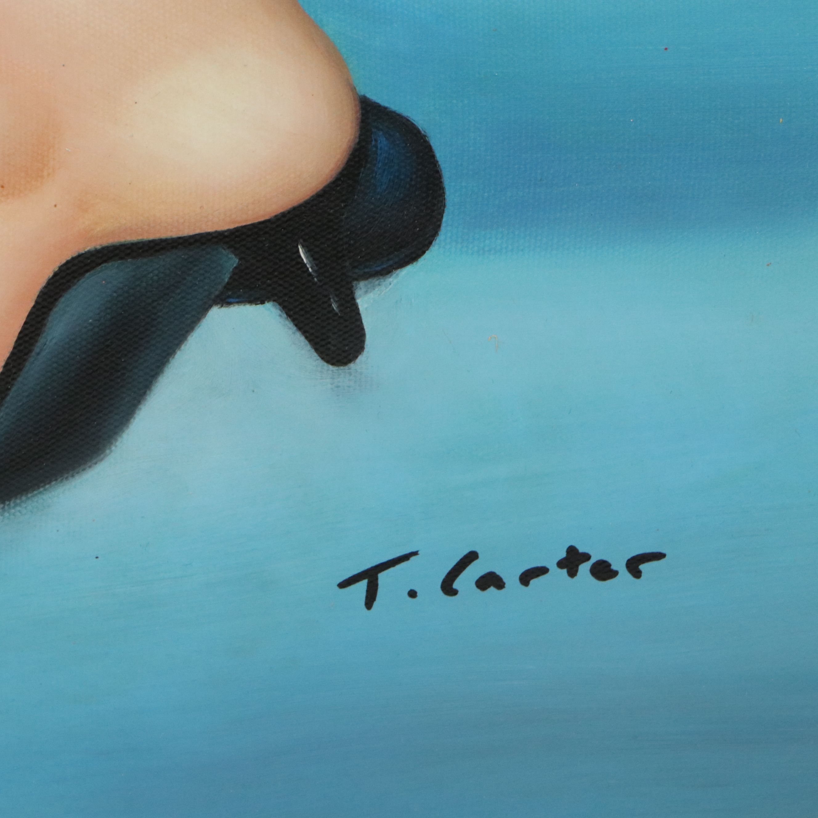 After Fernando Botero Oil Painting of Couple Dancing