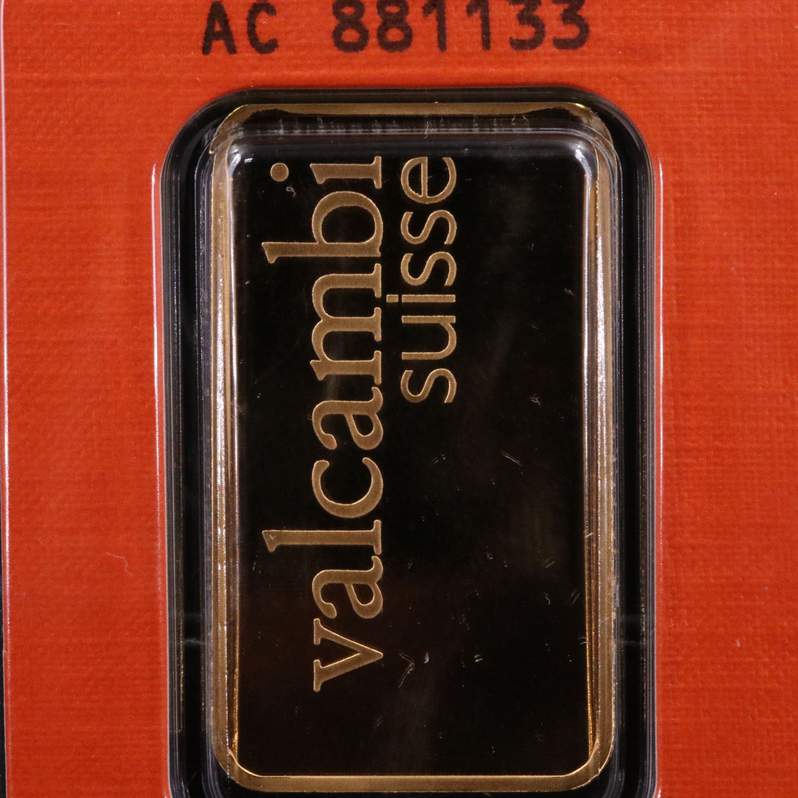 Valcambi Suisse One Troy Ounce .999 Fine Gold Bar