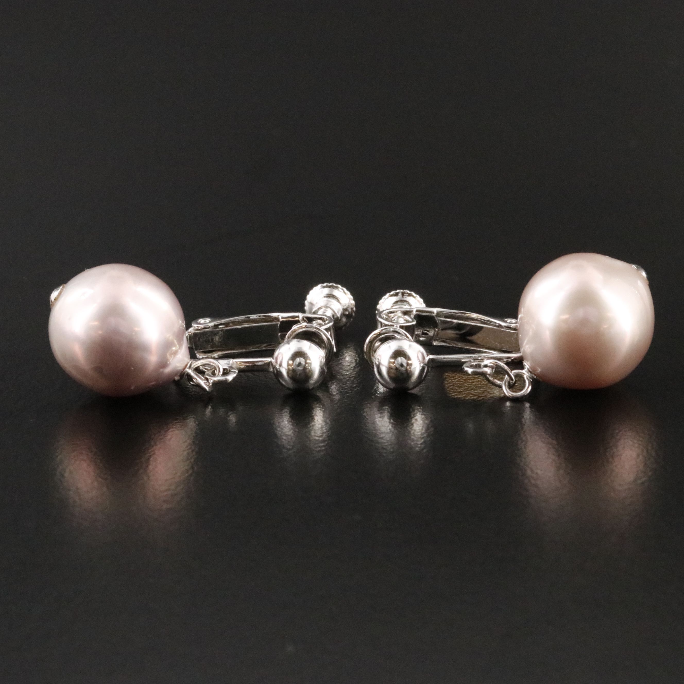 Pearl Necklace with Sterling Clasp and Earrings