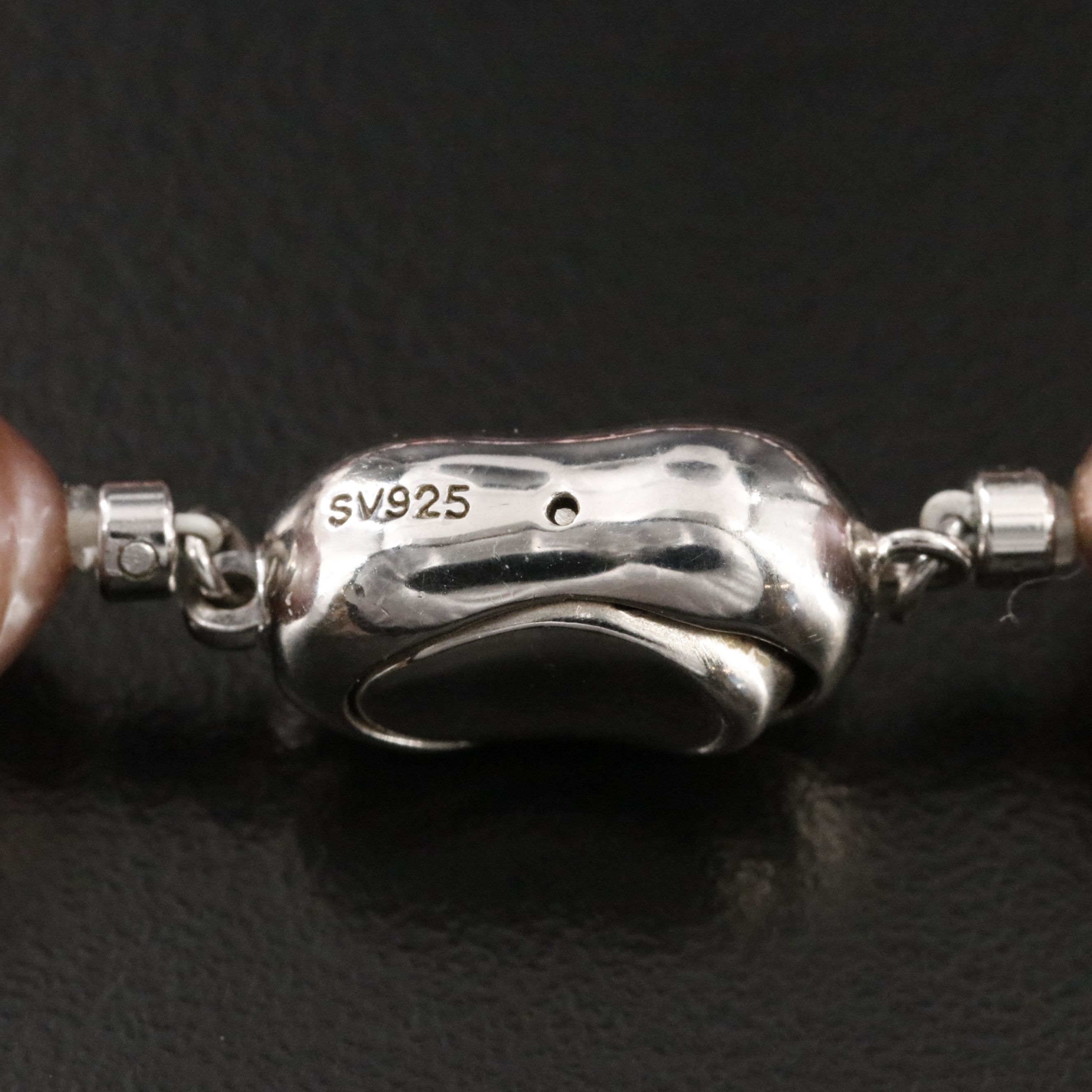 Pearl Necklace with Sterling Clasp and Earrings