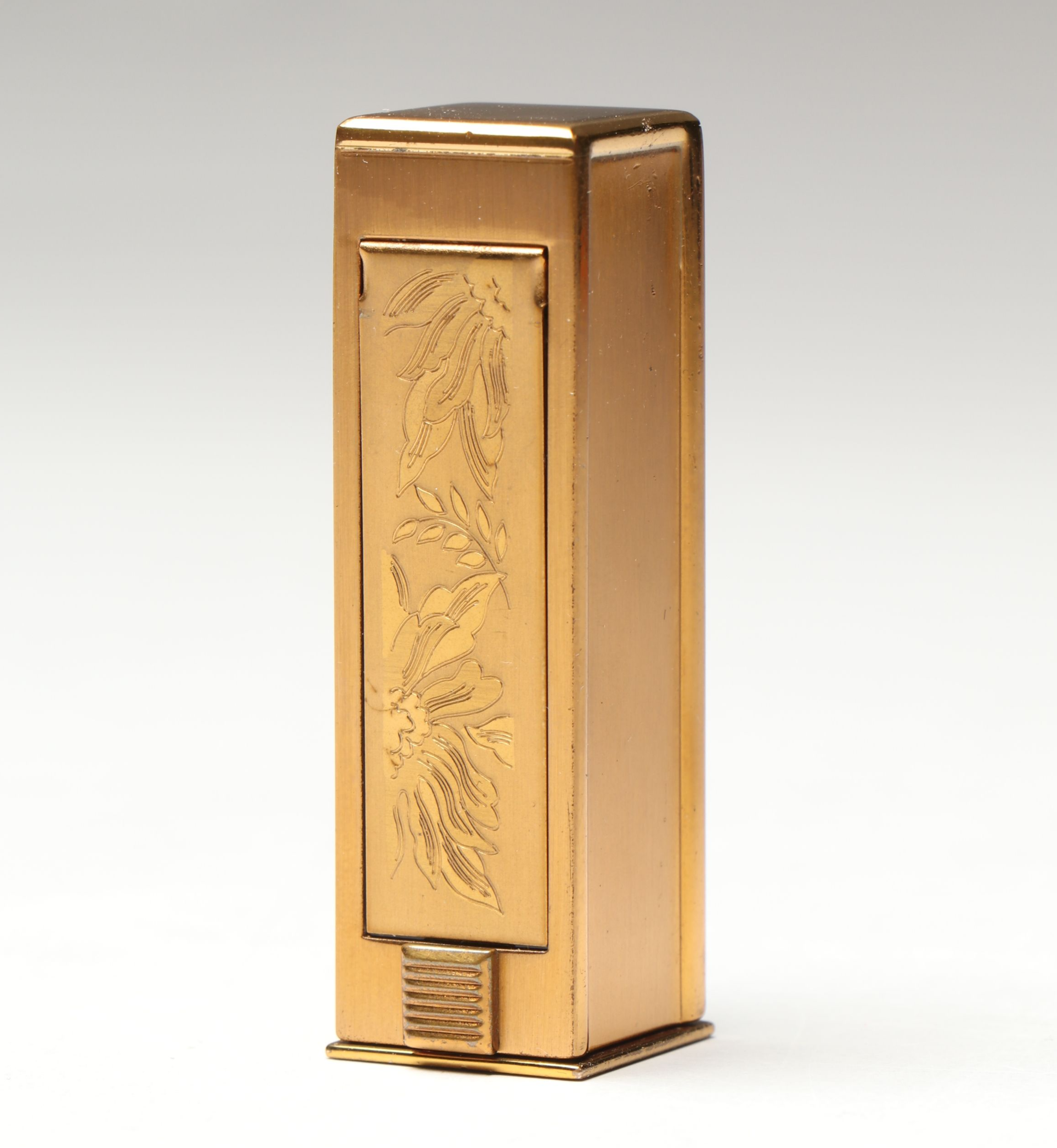 Elgin American Gold Finish Compact and Lipstick Case Set, 1950s