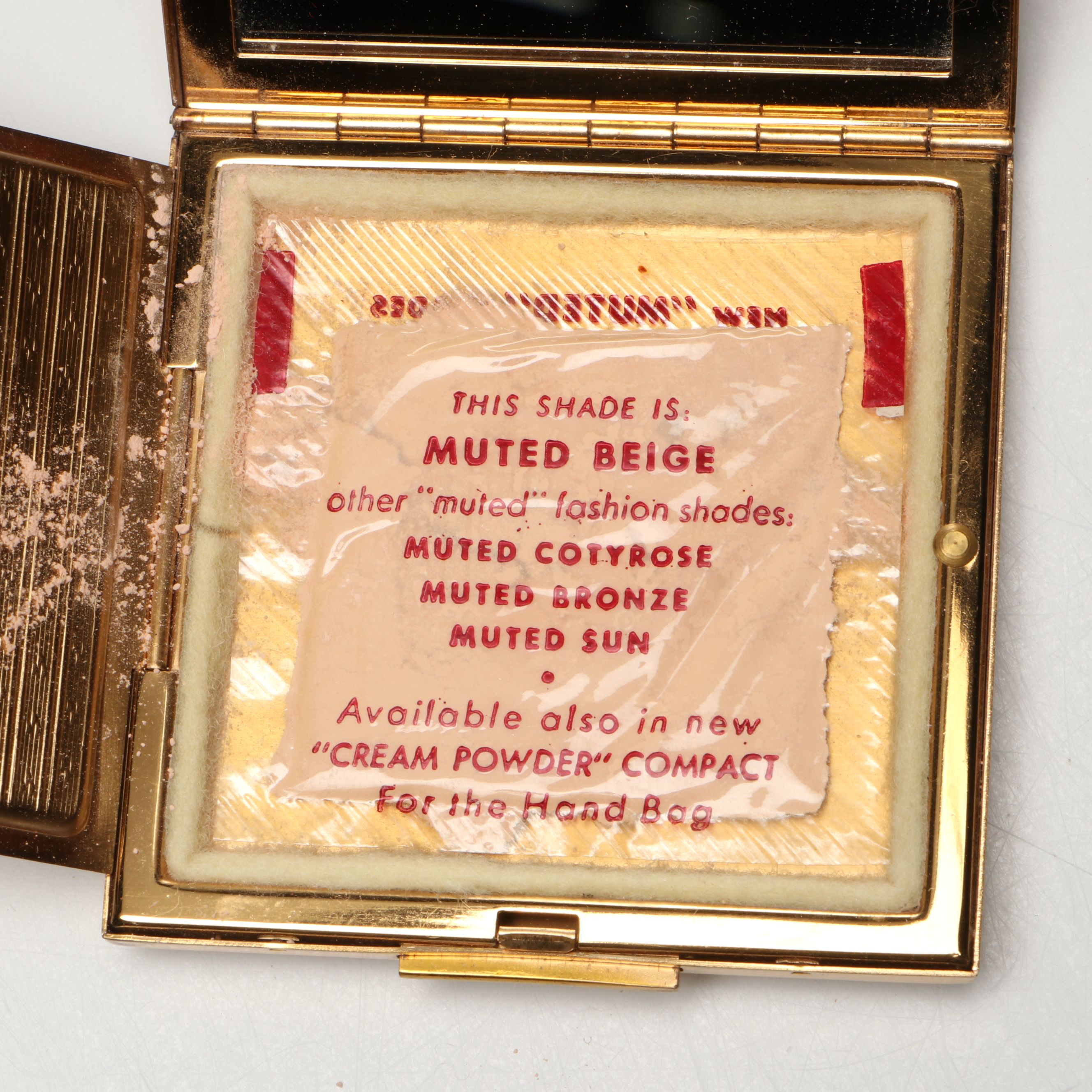 Elgin American Gold Finish Compact and Lipstick Case Set, 1950s