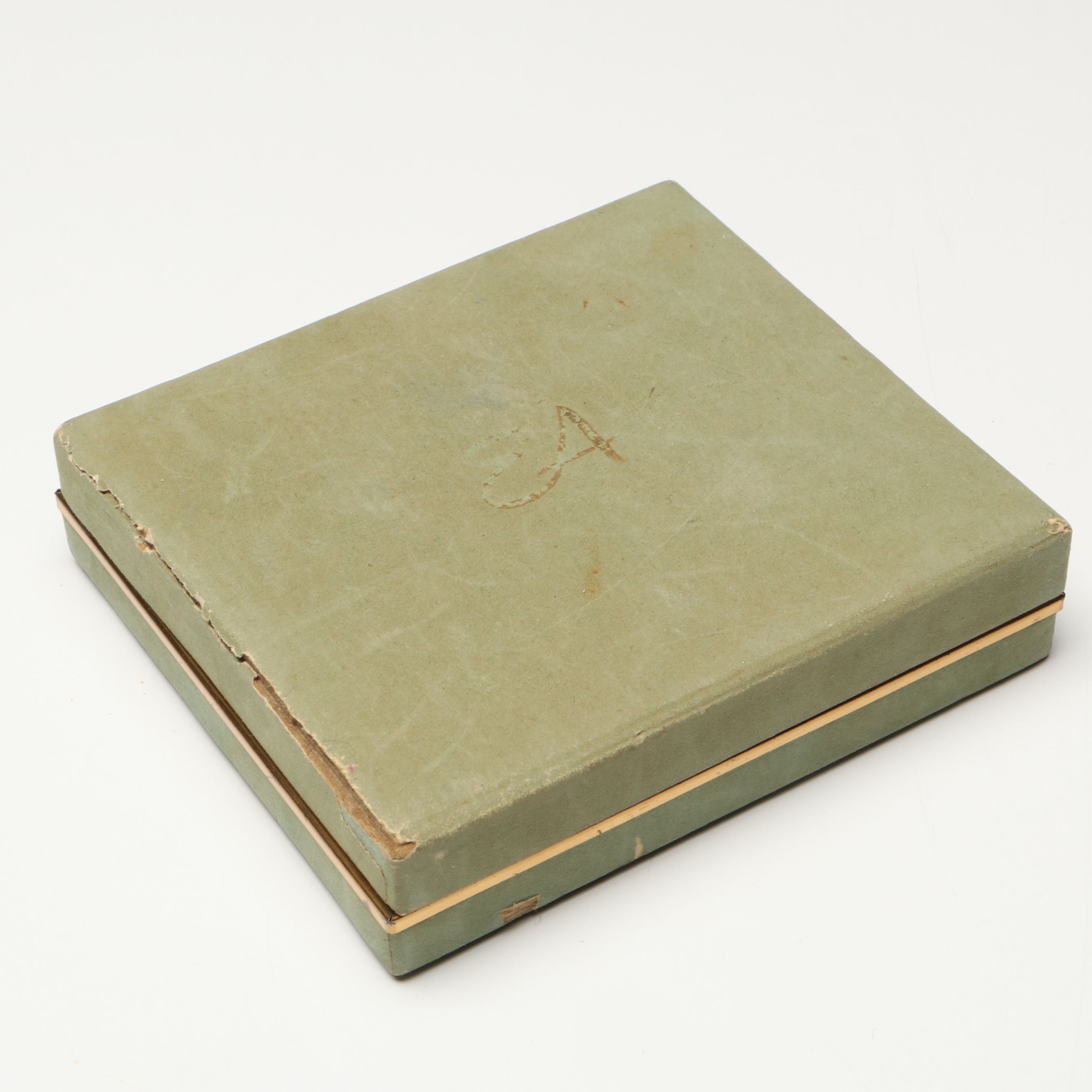 Elgin American Gold Finish Compact and Lipstick Case Set, 1950s