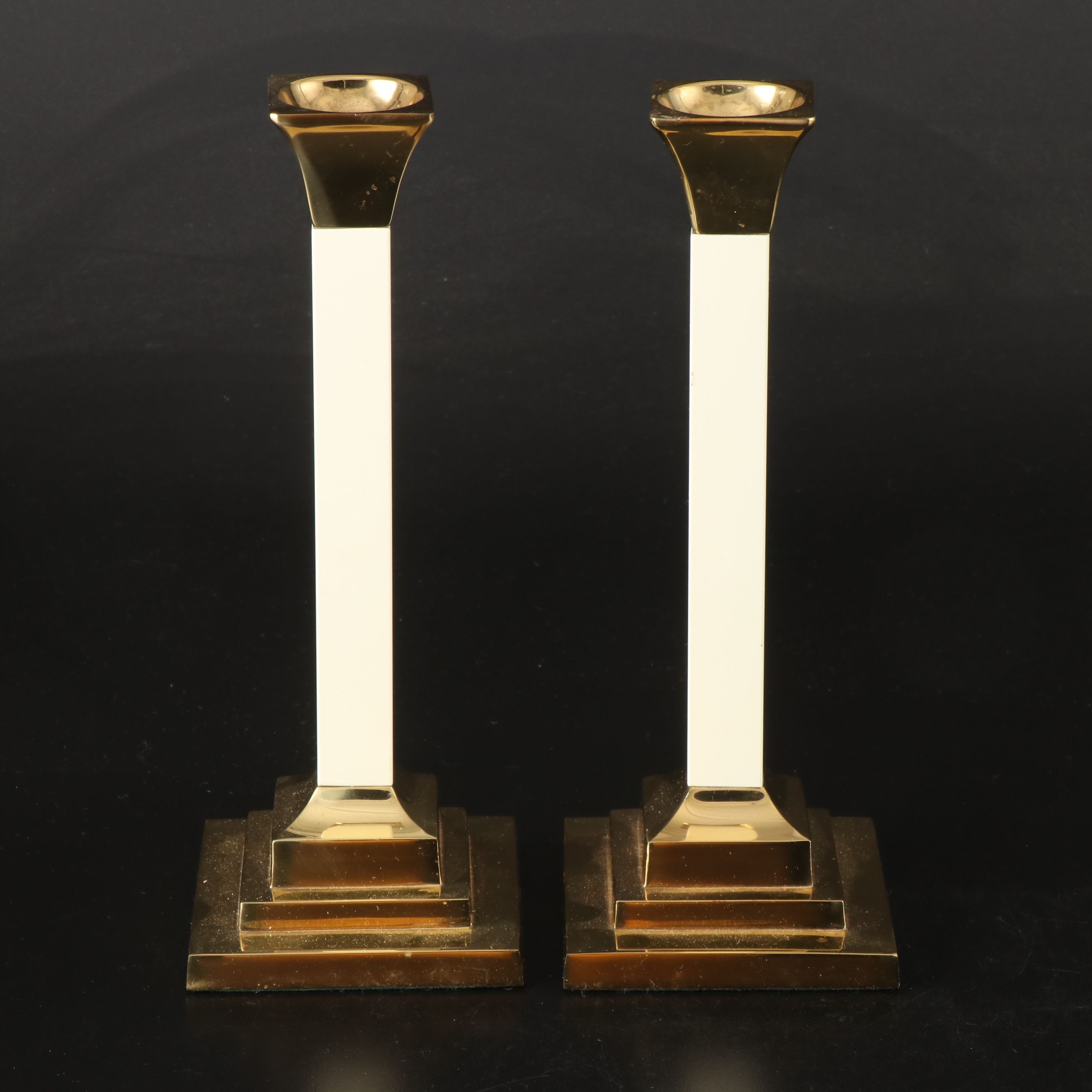 Burton & Burton Ceramic Floral Trumpet Vase with Other Candlesticks and Stemware