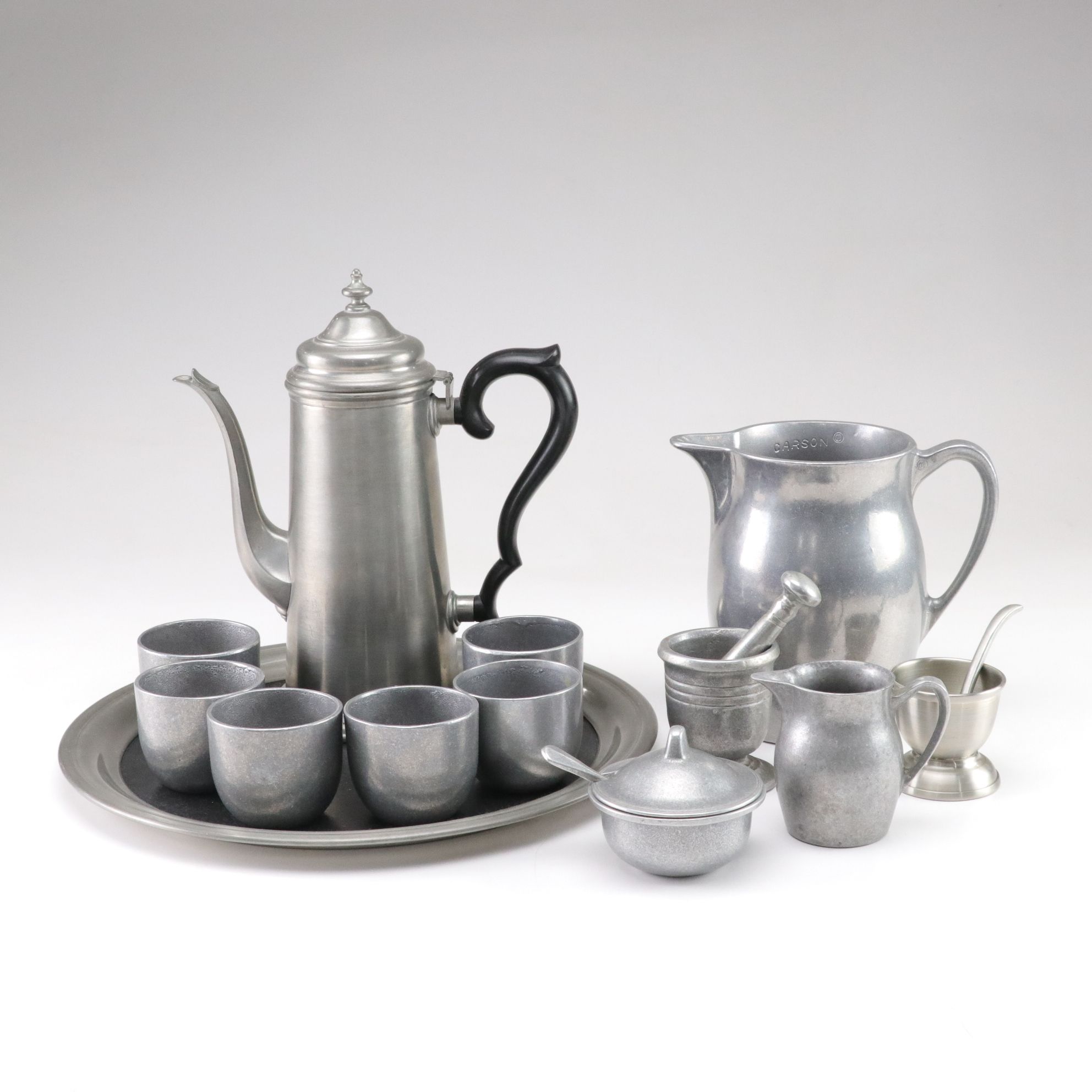 Carson Pewter Pitcher, Tumblers and More