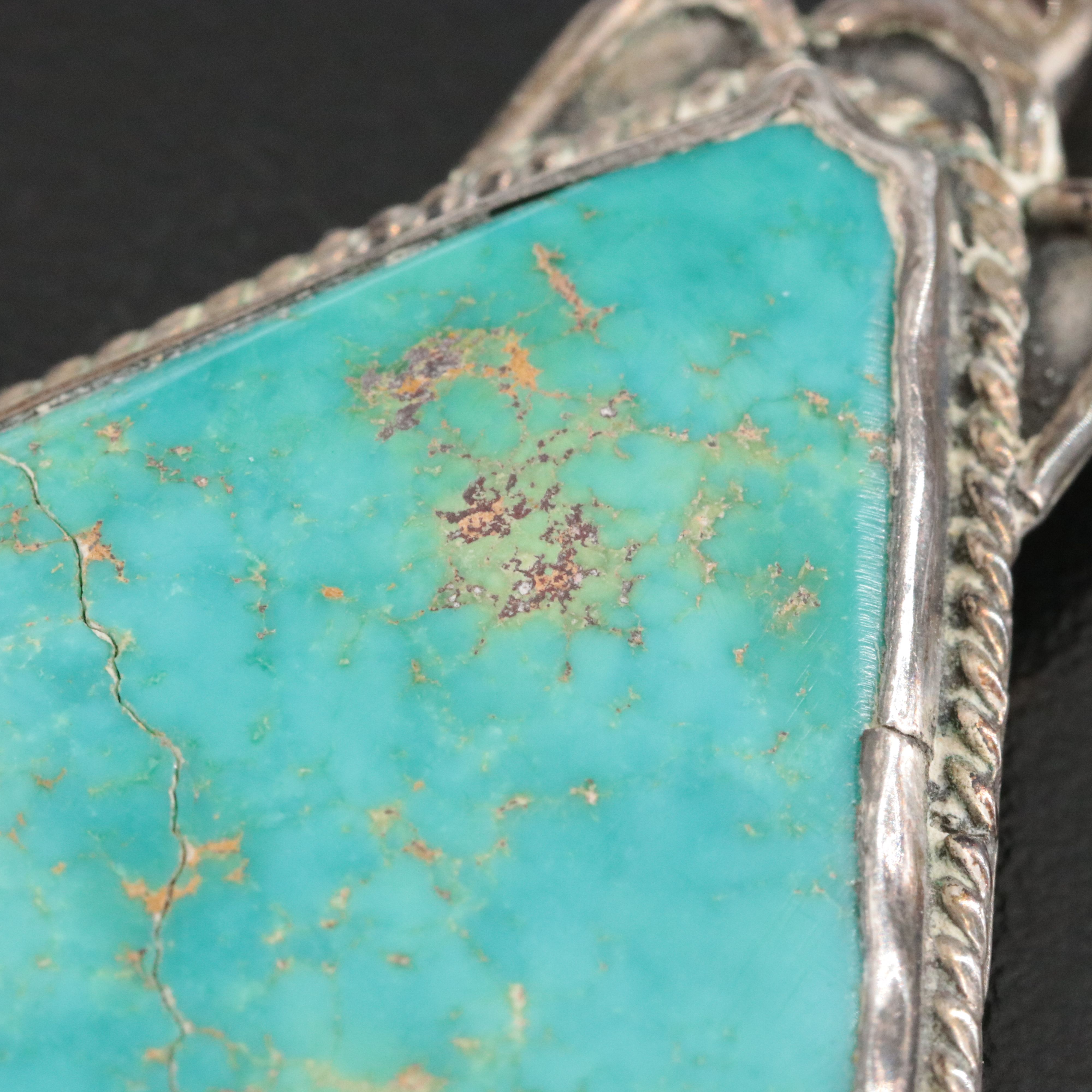 Southwestern Sterling Turquoise Pendant
