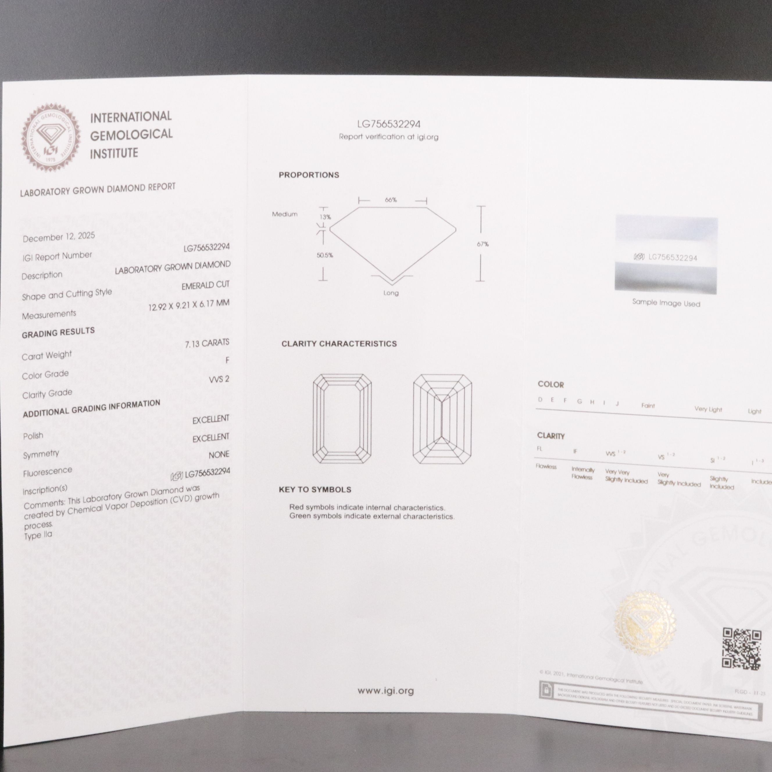 14K 7.35 CTW Lab Grown Diamond Ring with IGI Report