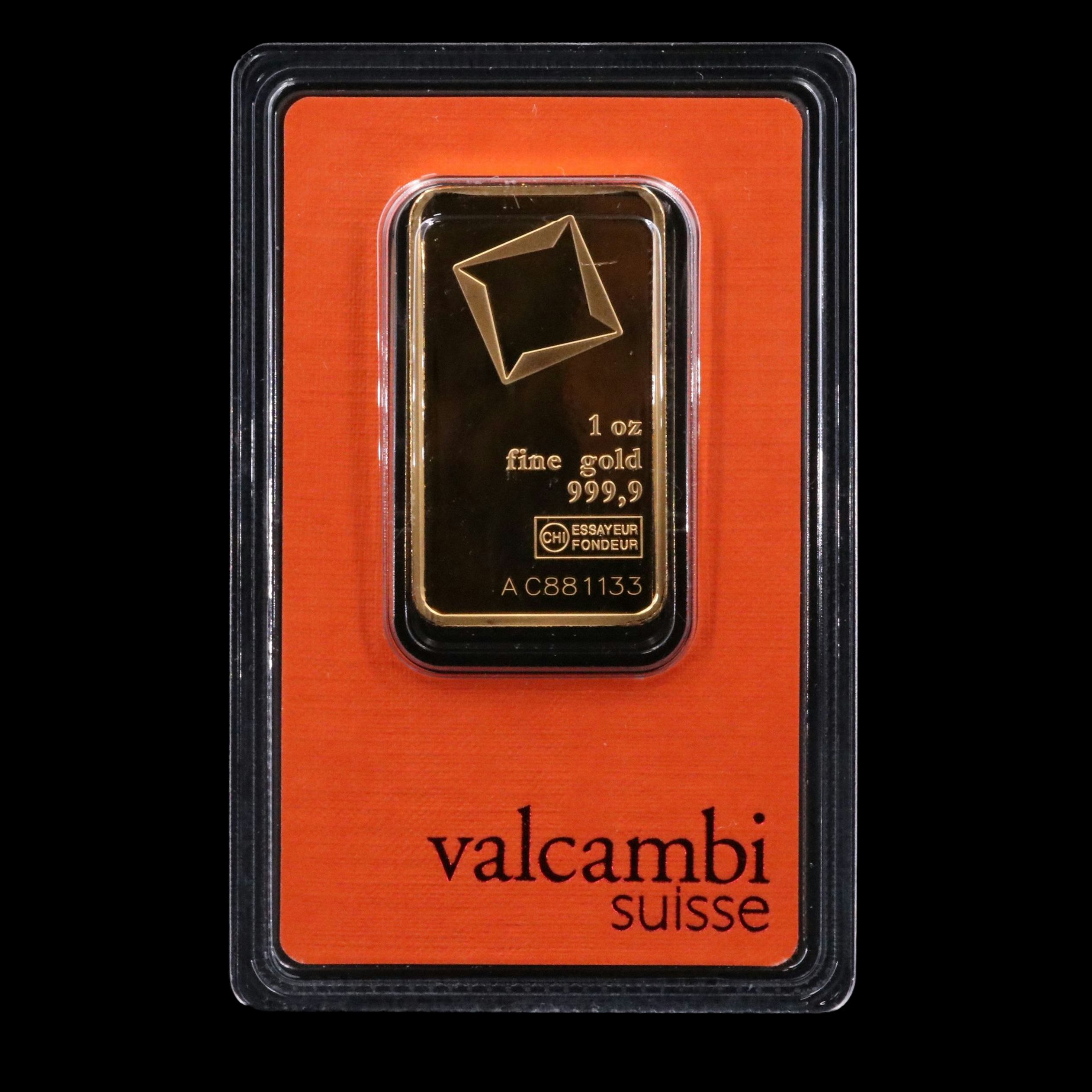 Valcambi Suisse One Troy Ounce .999 Fine Gold Bar