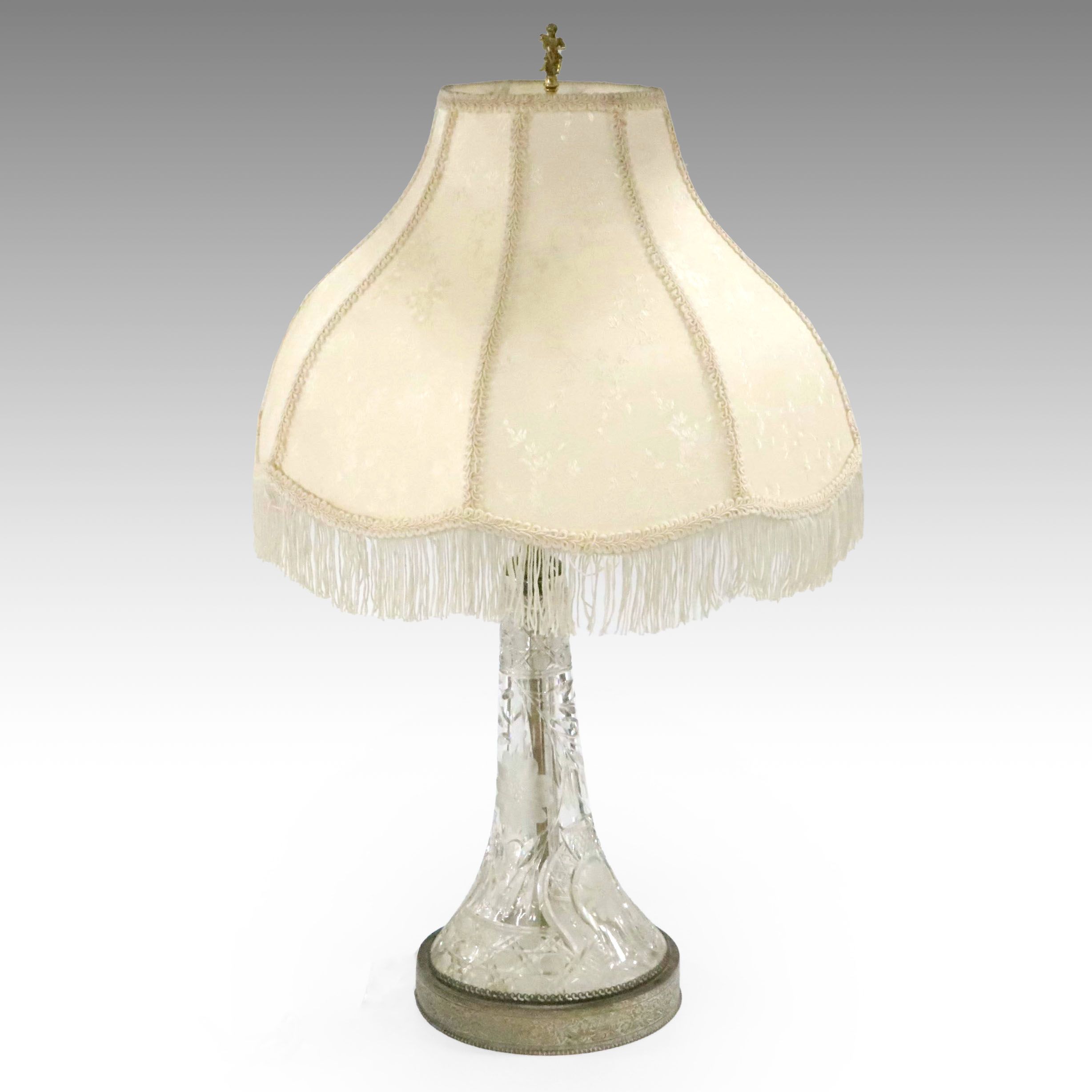 Victorian Style Brilliant Cut Tassel Shade Table Lamp