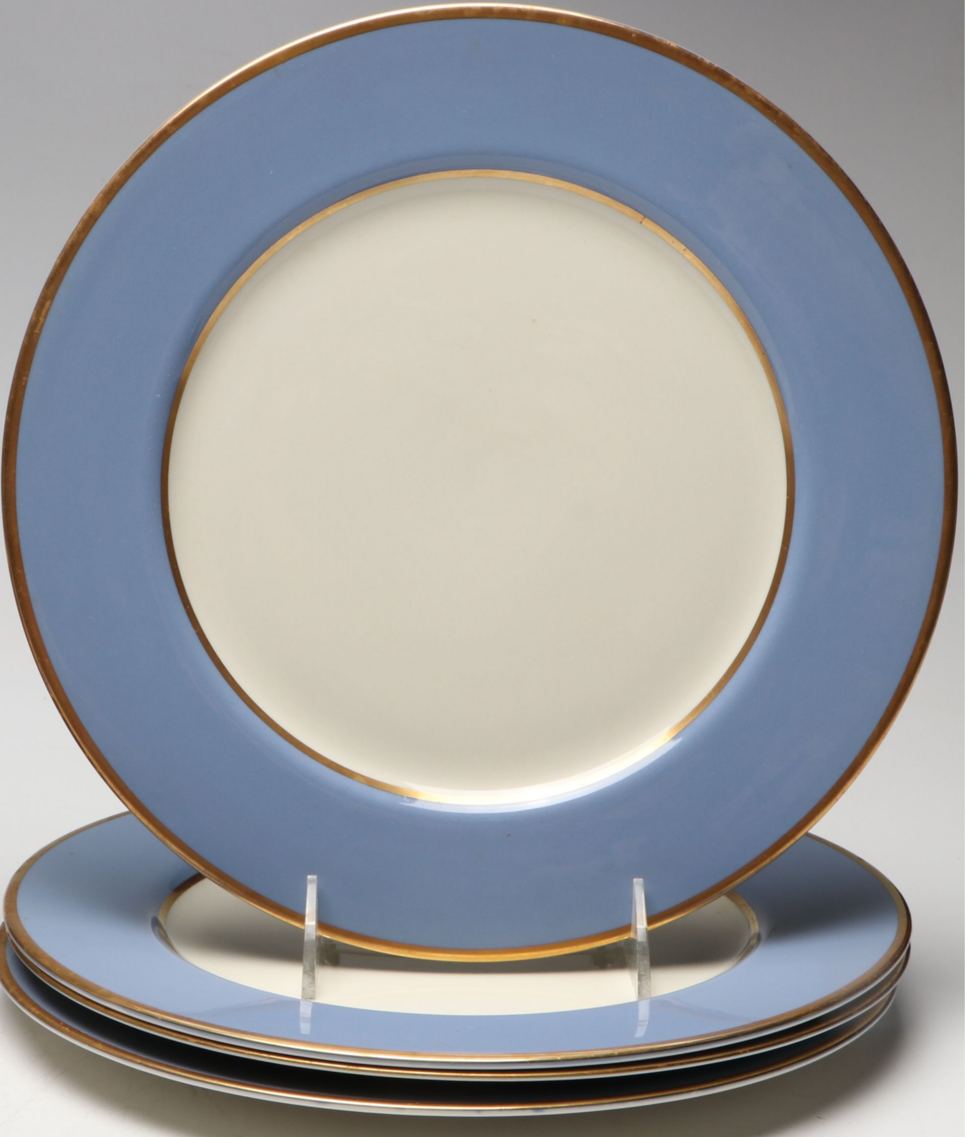 Schlaggenwald Floral Porcelain Plates with Flintridge "Sylvan" Gilt China