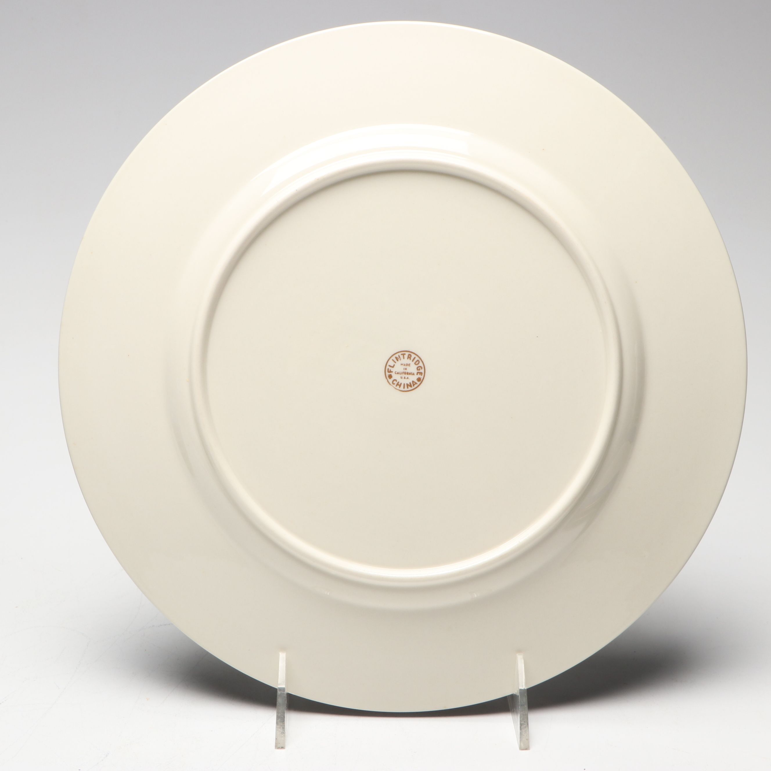 Schlaggenwald Floral Porcelain Plates with Flintridge "Sylvan" Gilt China