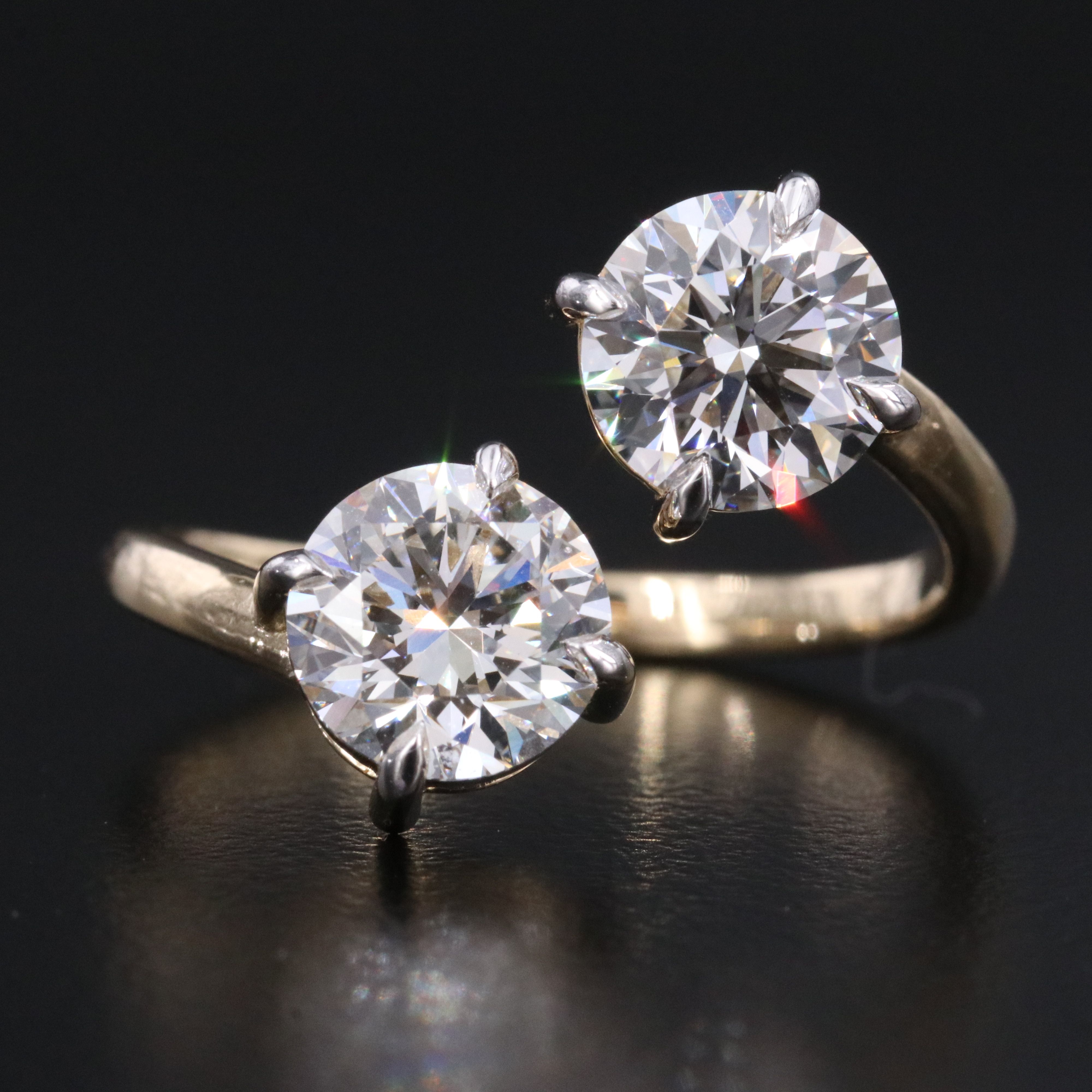 14K 3.03 CTW Lab Grown Diamond Bypass Ring with IGI Reports