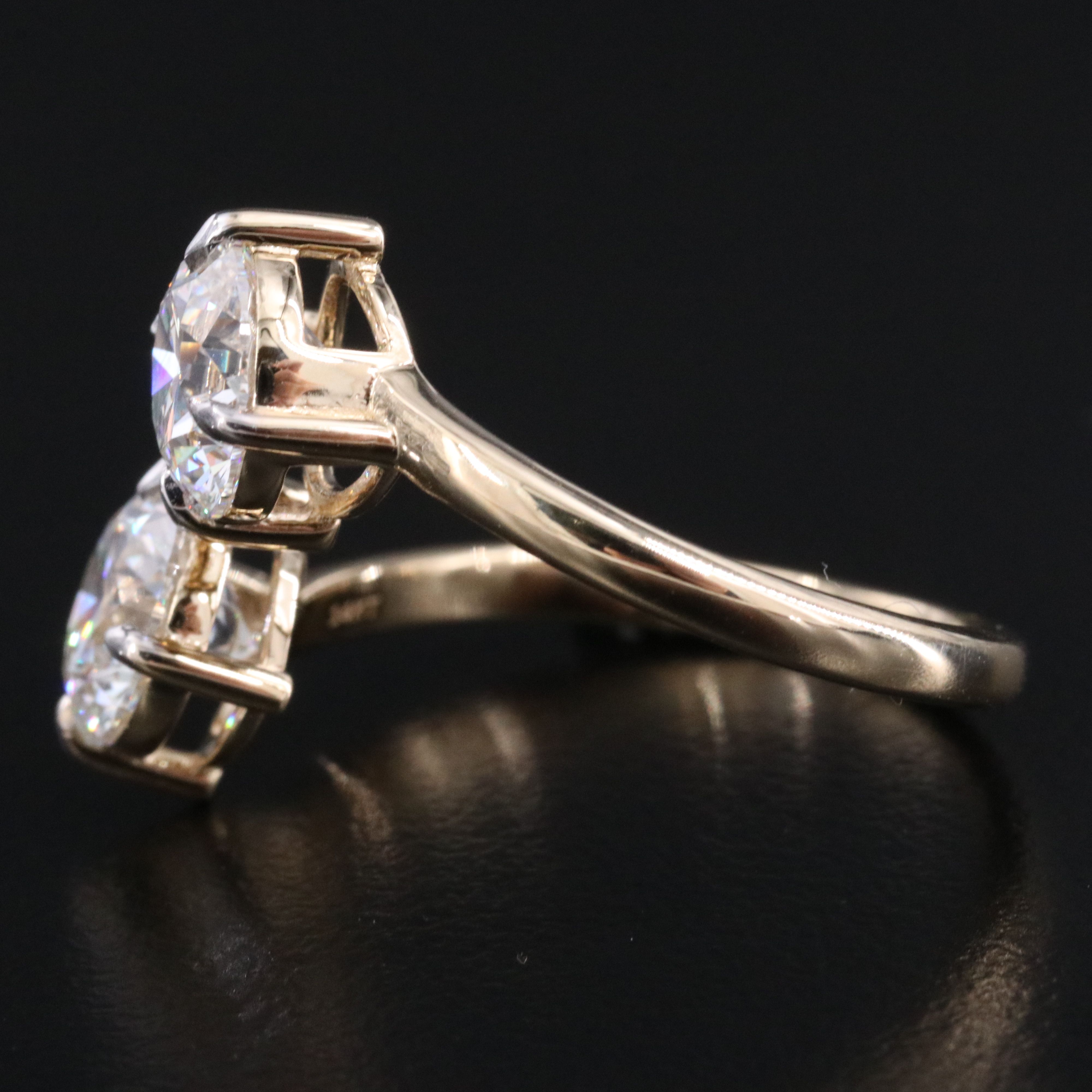 14K 3.03 CTW Lab Grown Diamond Bypass Ring with IGI Reports