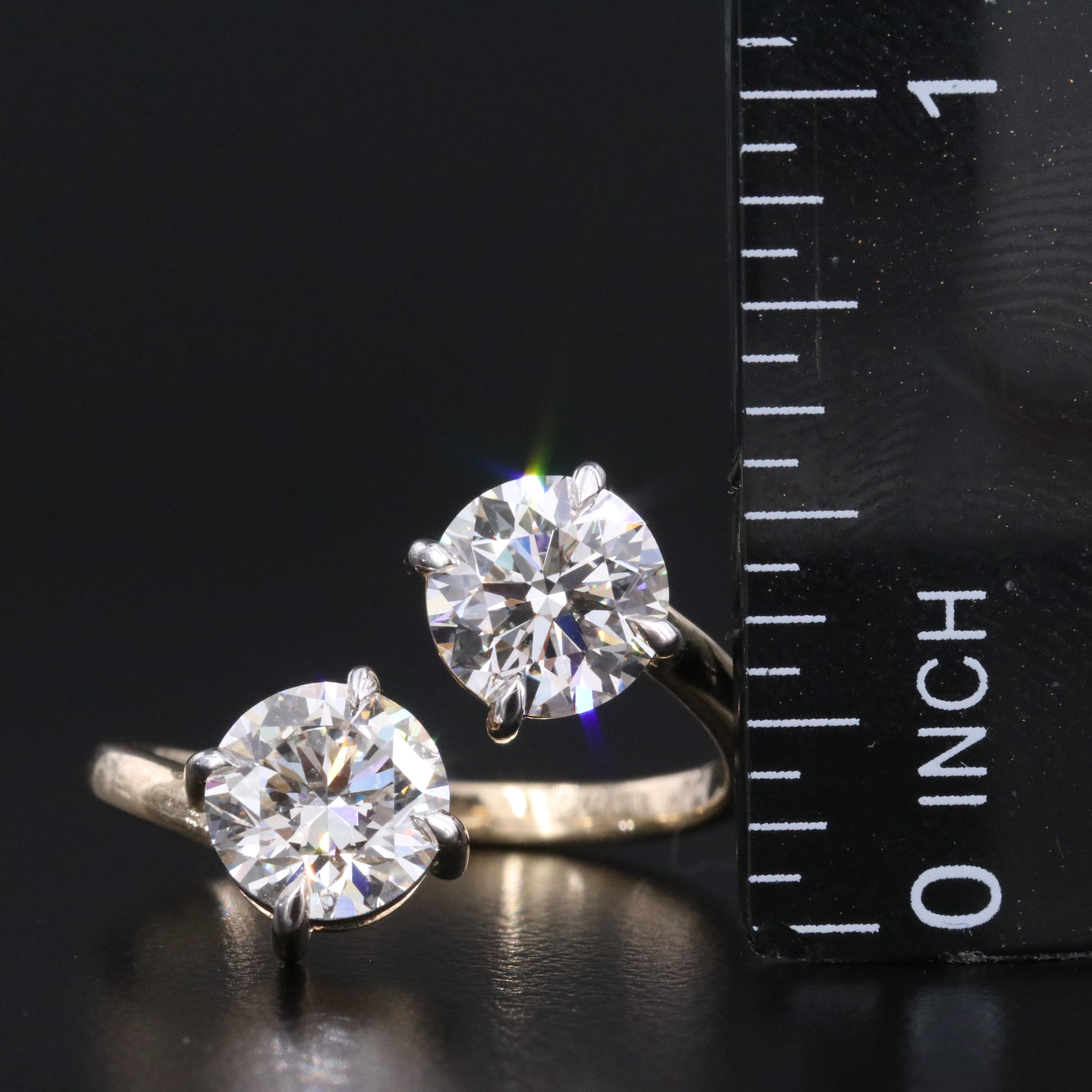 14K 3.03 CTW Lab Grown Diamond Bypass Ring with IGI Reports