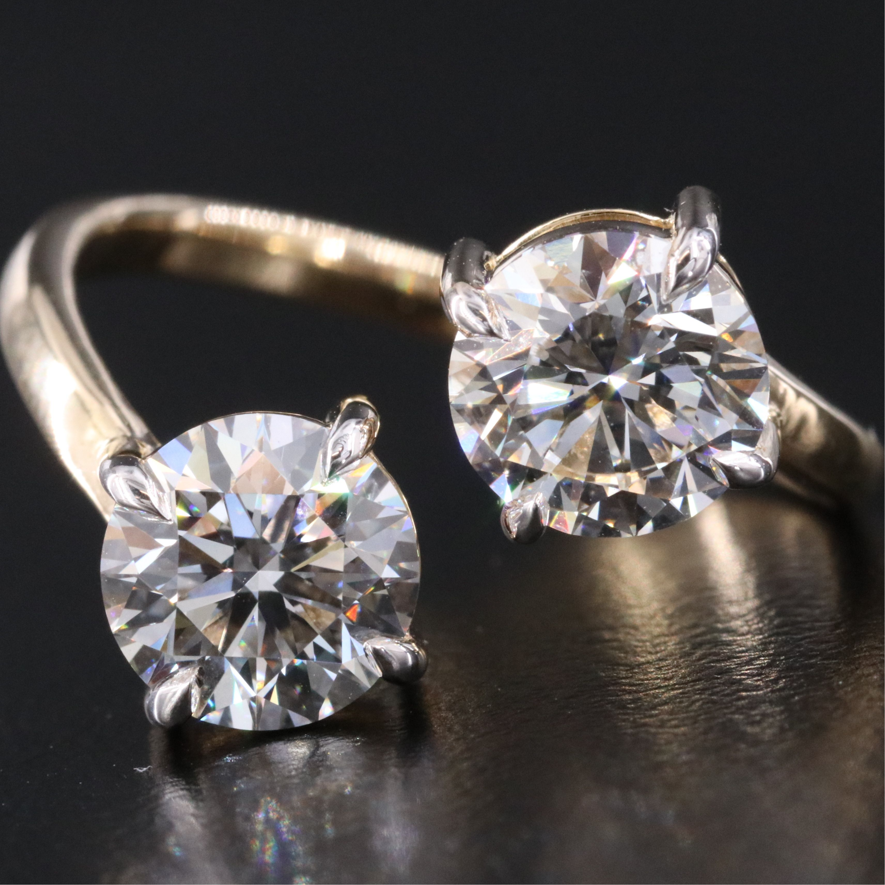 14K 3.03 CTW Lab Grown Diamond Bypass Ring with IGI Reports