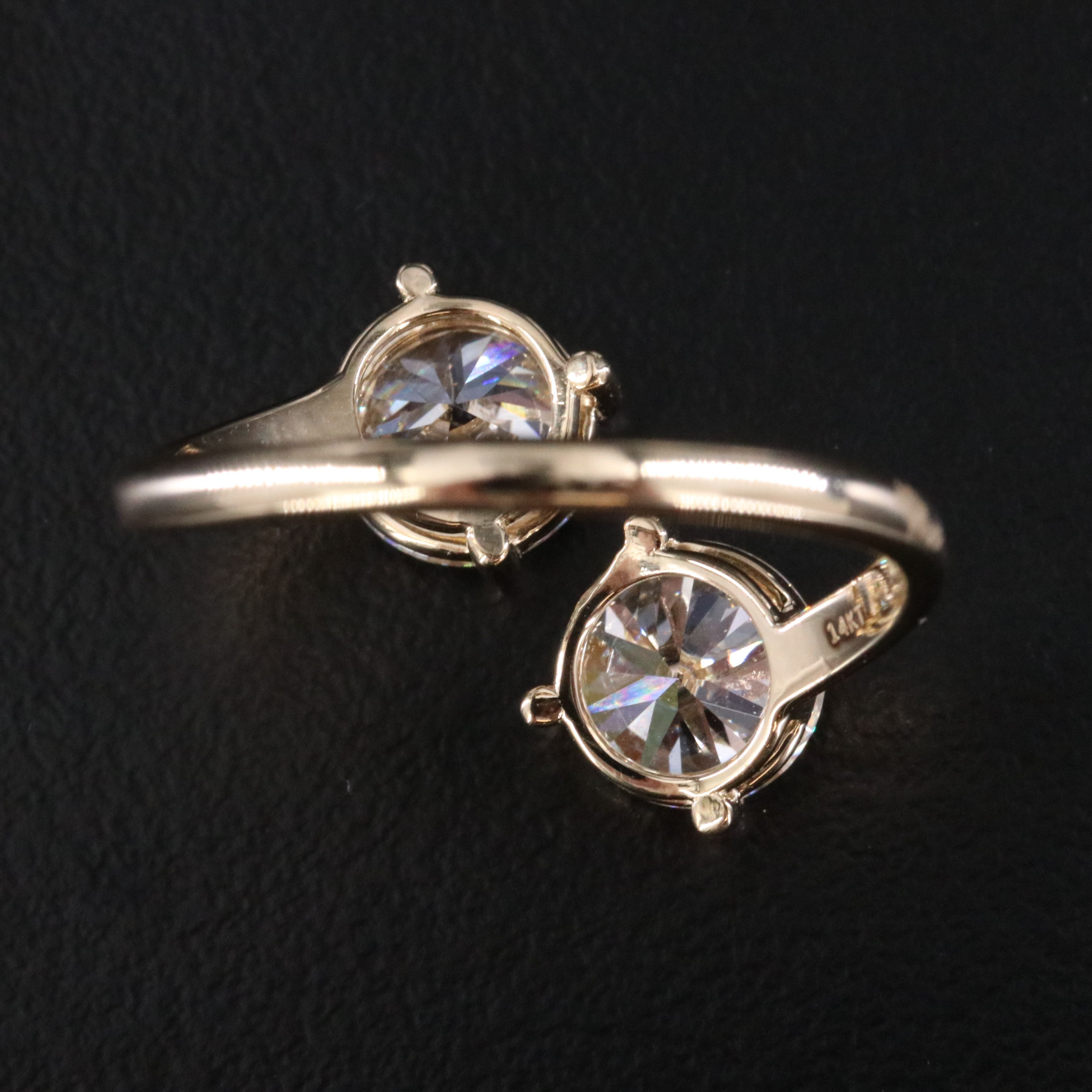 14K 3.03 CTW Lab Grown Diamond Bypass Ring with IGI Reports