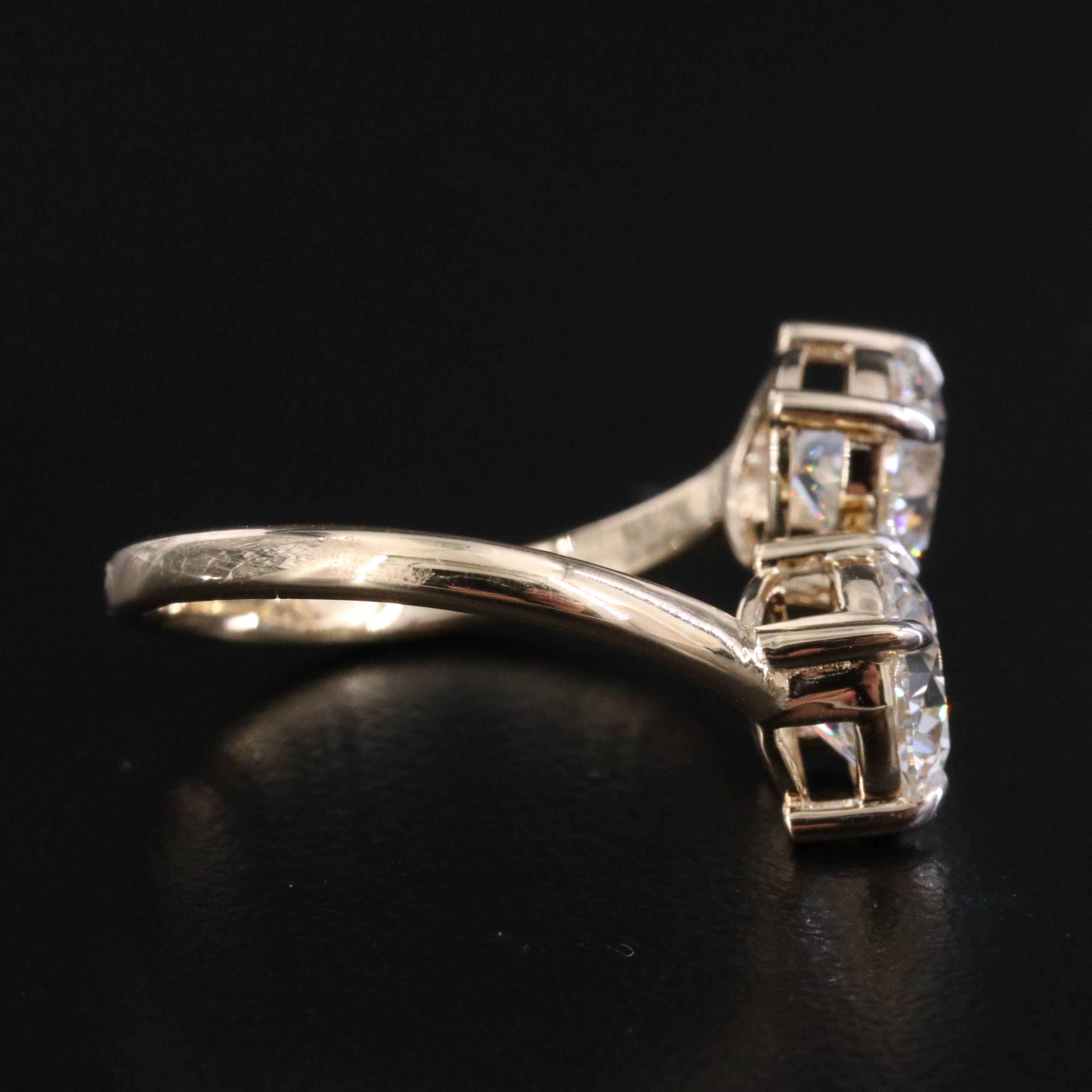 14K 3.03 CTW Lab Grown Diamond Bypass Ring with IGI Reports