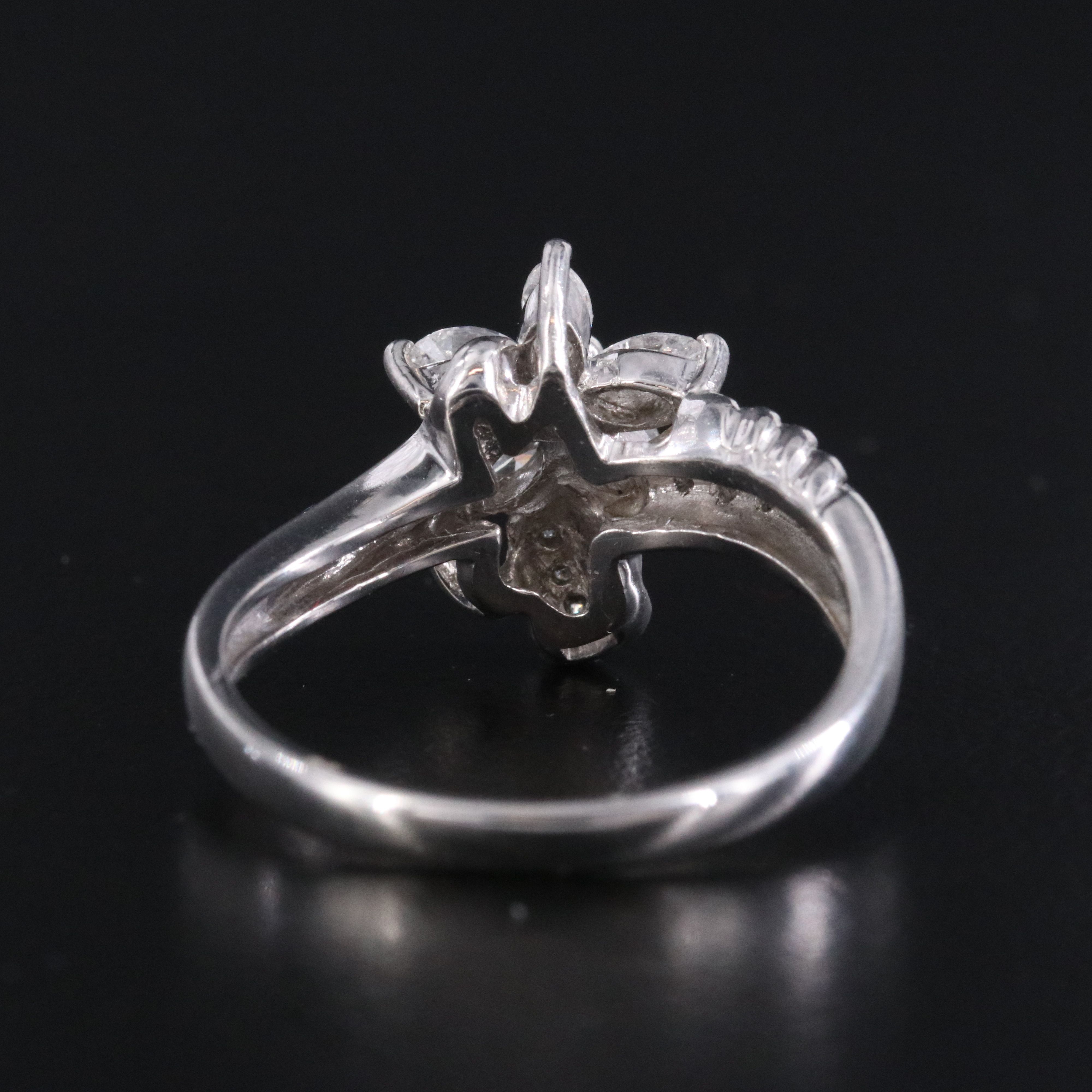Platinum 0.50 CTW Diamond Flower Ring