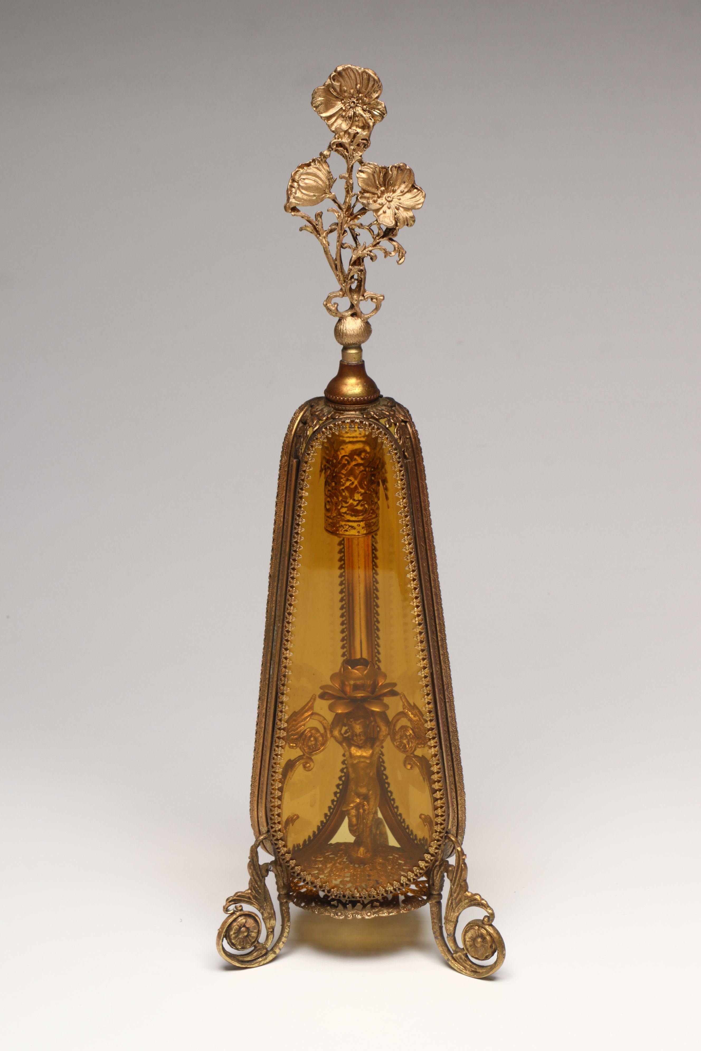 Rococo Style Gilt Finish Perfume Bottles