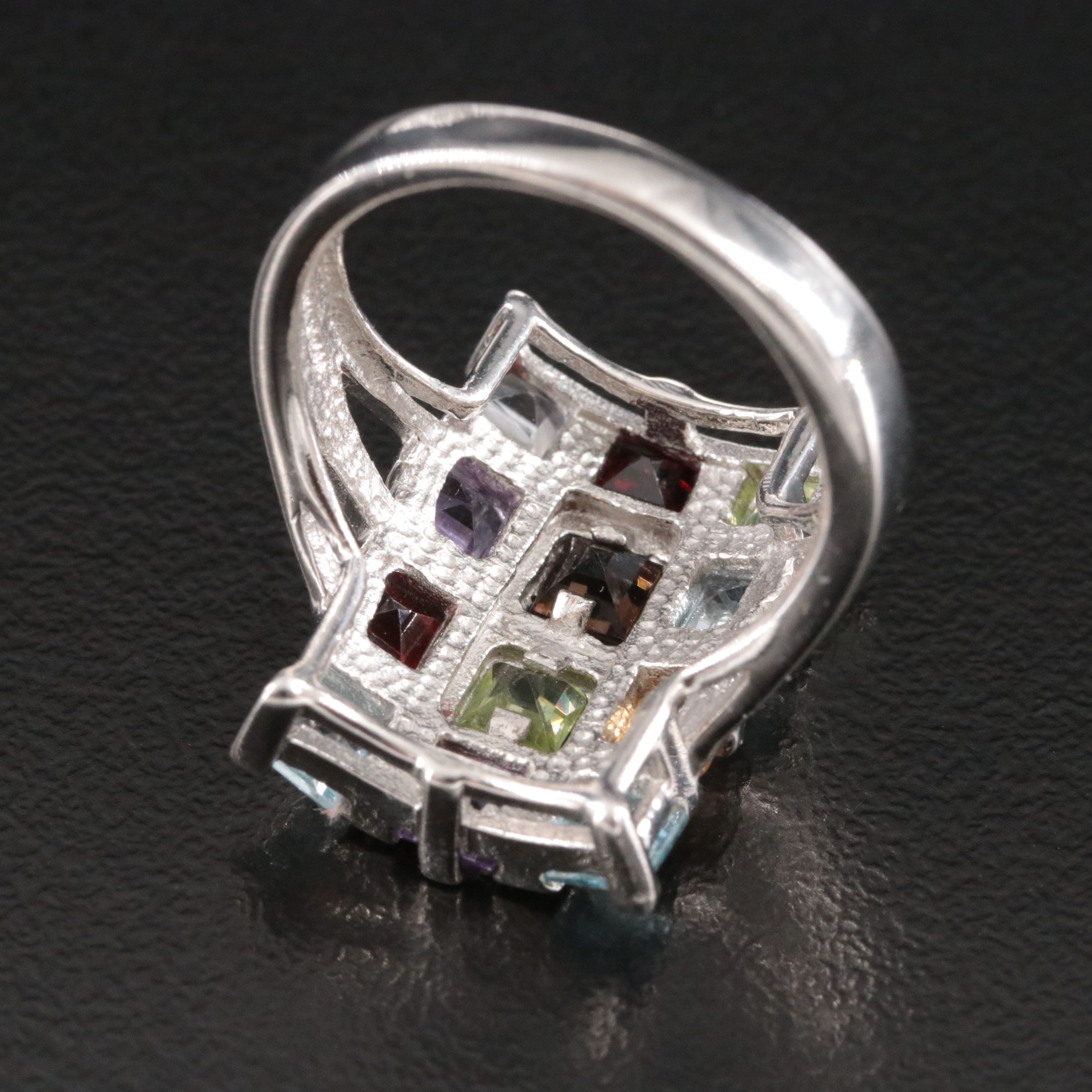 Sterling Gemstone Woven Ring