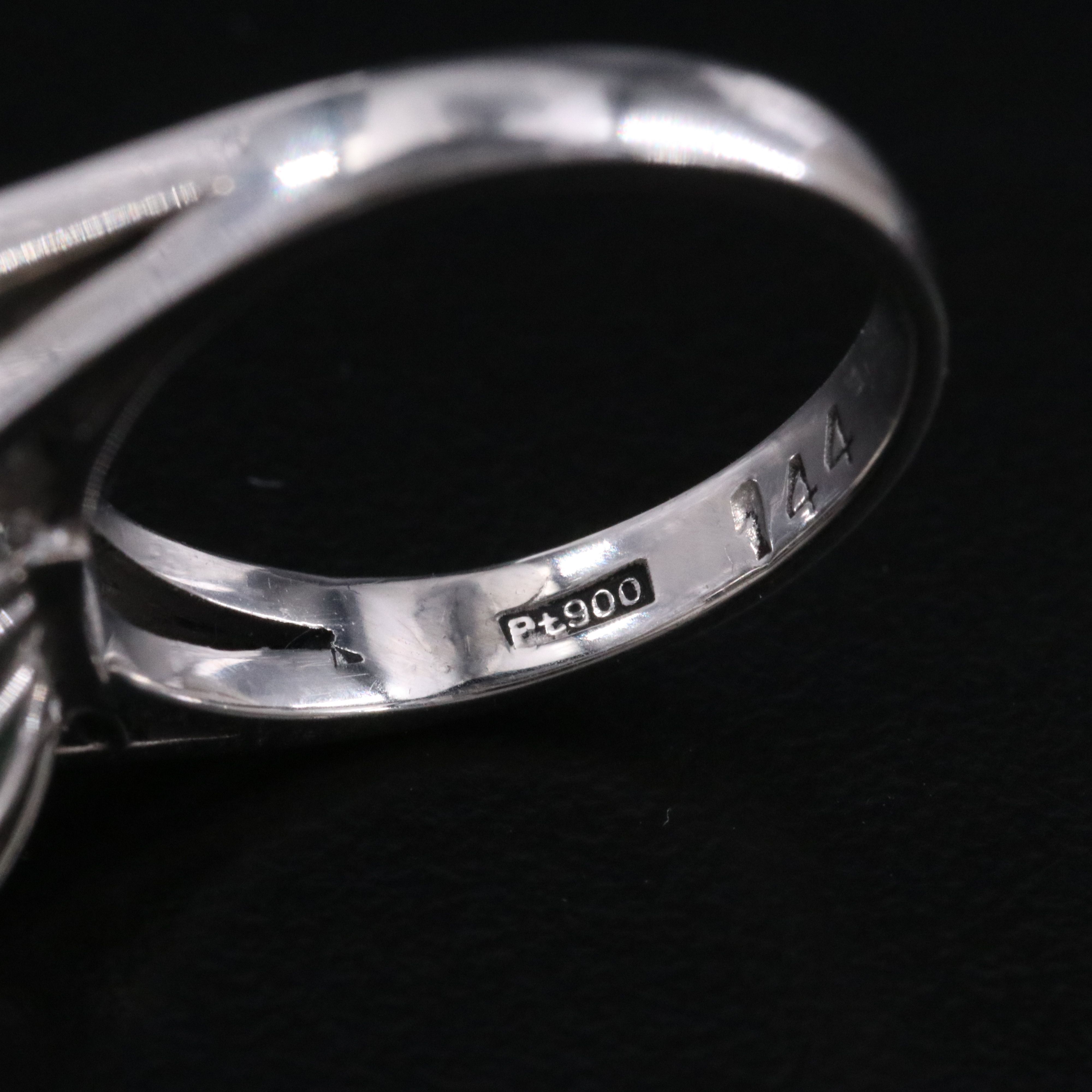 Platinum 1.44 CT Colombian Emerald and Diamond Ring with GIA Report