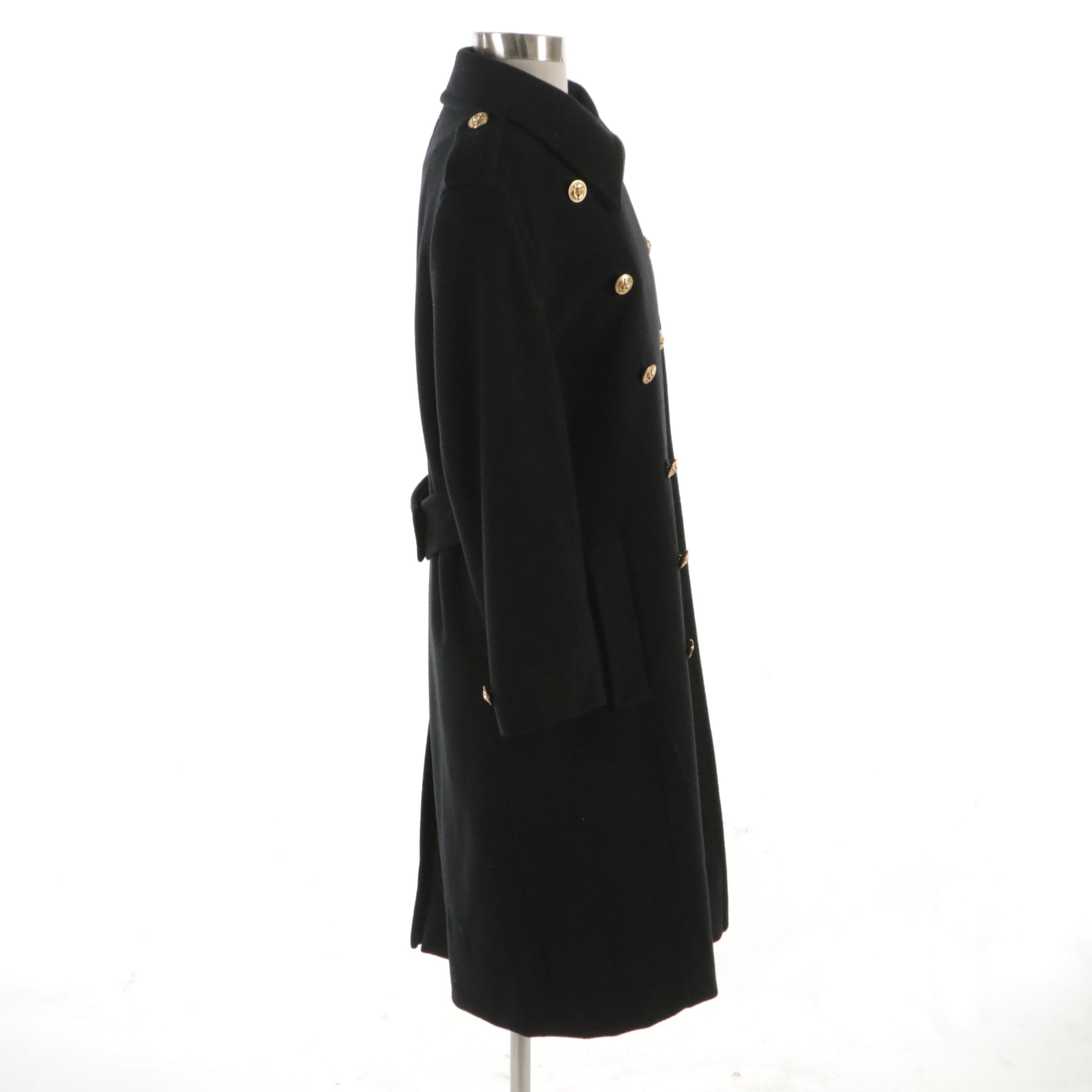Fairbrooke for Saks Fifth Avenue Double Breasted Coat in Black Wool & Cashmere