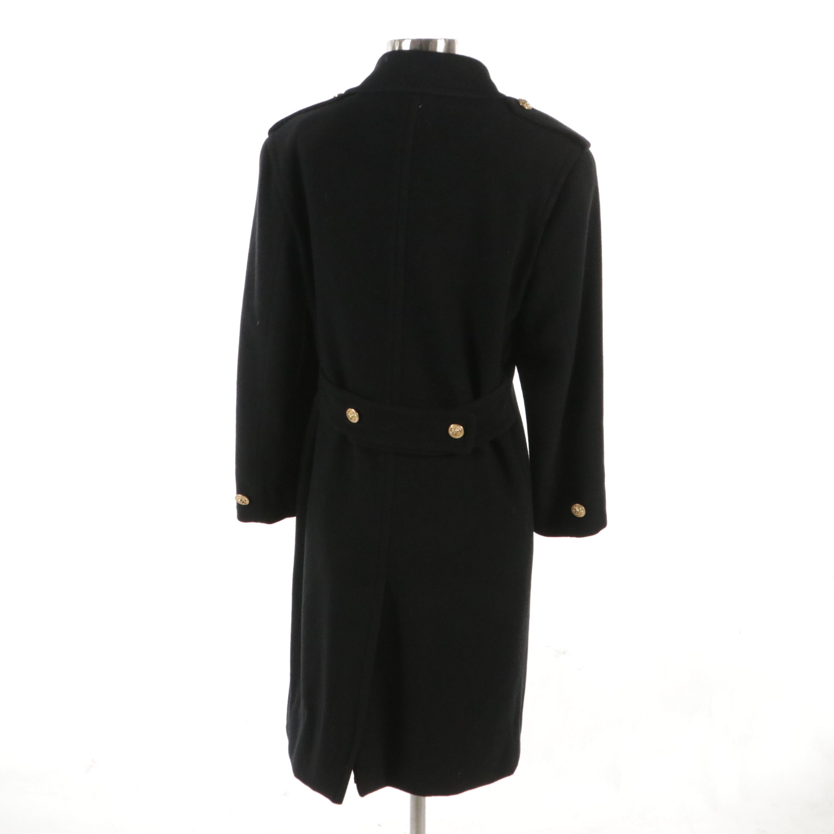 Fairbrooke for Saks Fifth Avenue Double Breasted Coat in Black Wool & Cashmere