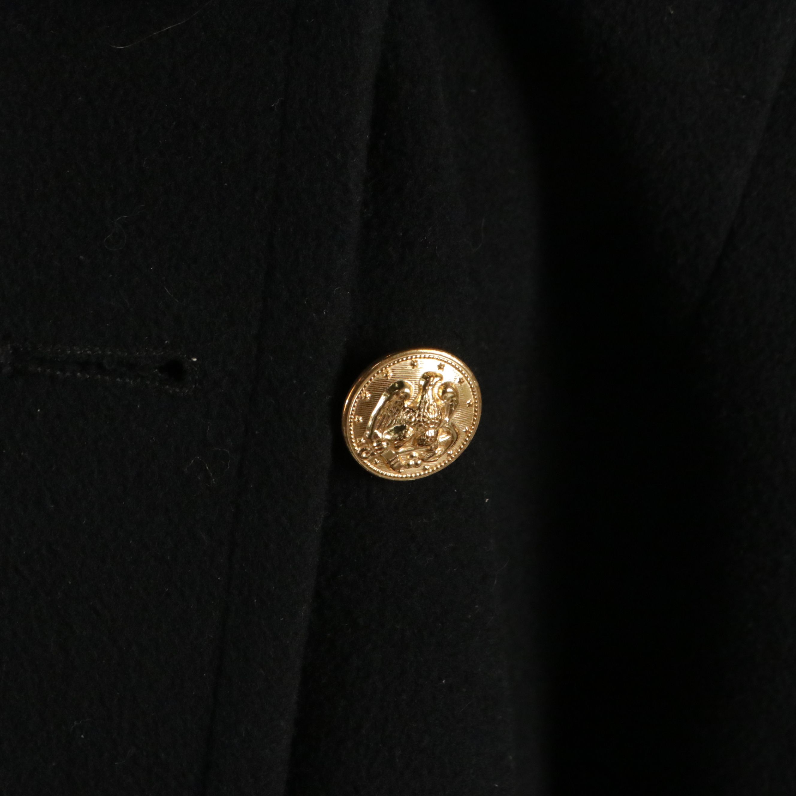 Fairbrooke for Saks Fifth Avenue Double Breasted Coat in Black Wool & Cashmere