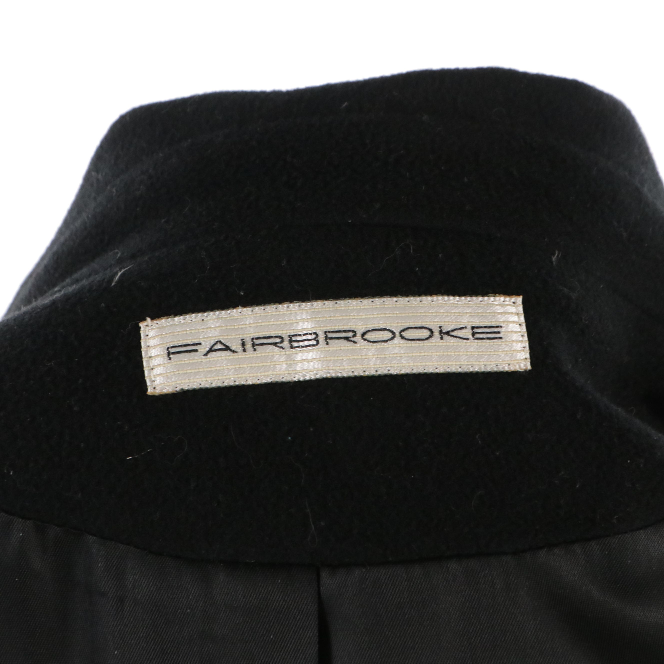 Fairbrooke for Saks Fifth Avenue Double Breasted Coat in Black Wool & Cashmere