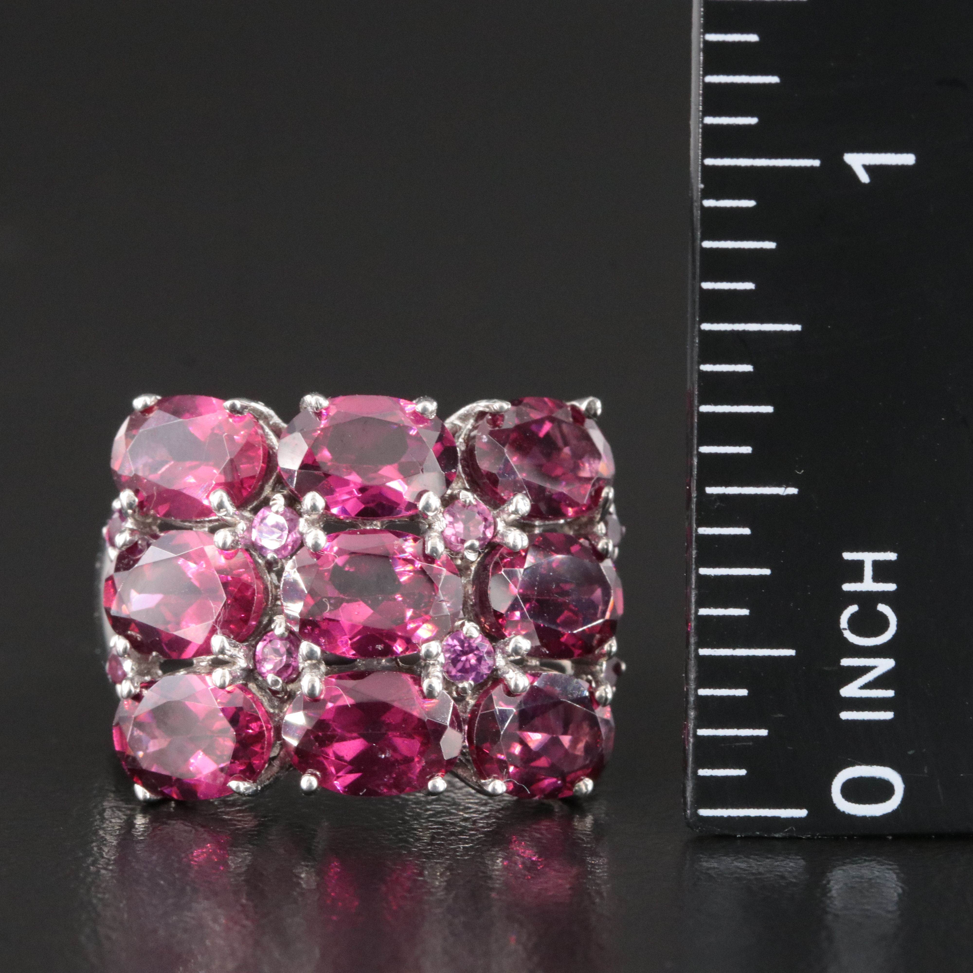 Sterling Rhodolite Garnet Ring