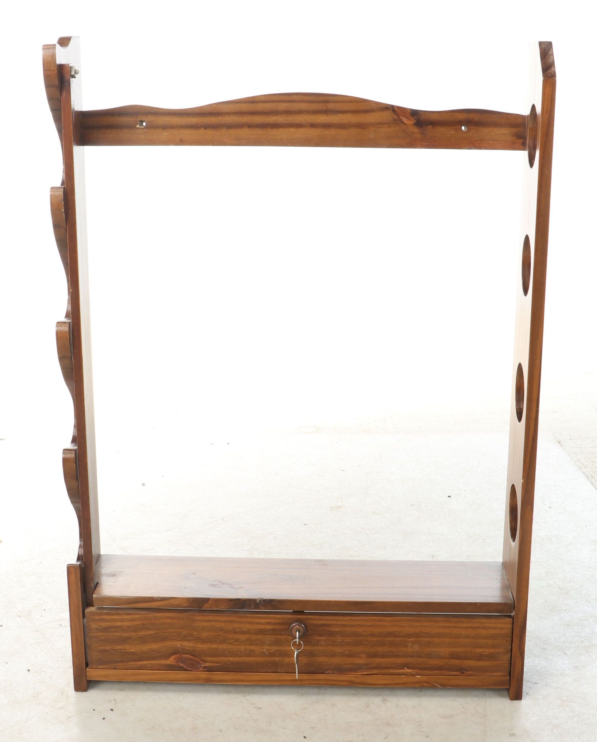 Four-Slot Wall Mount Gun Rack with Lockable Drawer