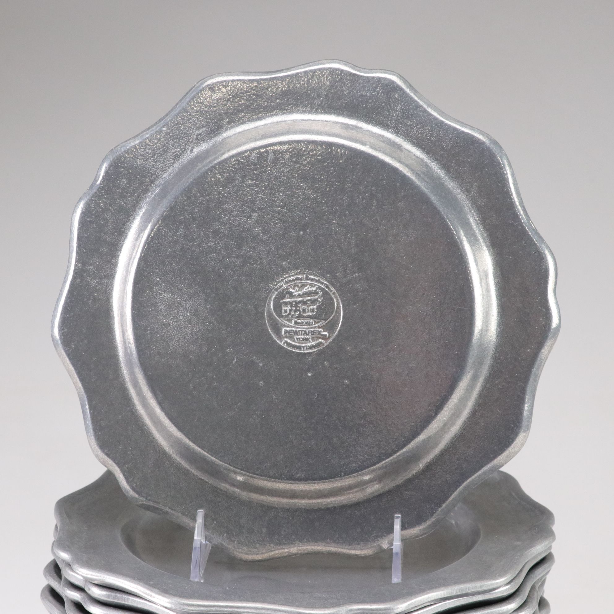 Old Country Reproductions "King George" Pewter Dinner Plates