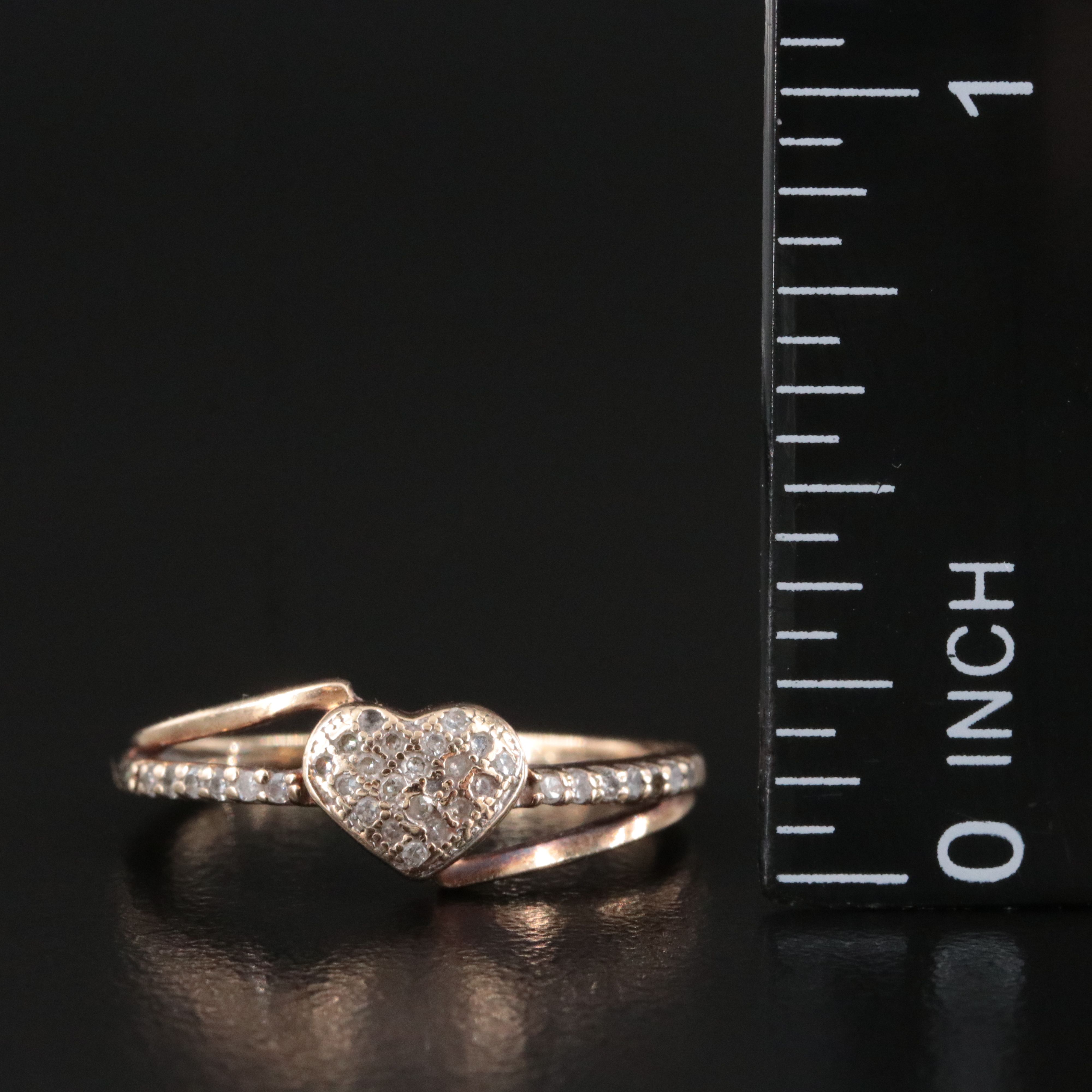 10K 0.18 CTW Diamond Heart Ring