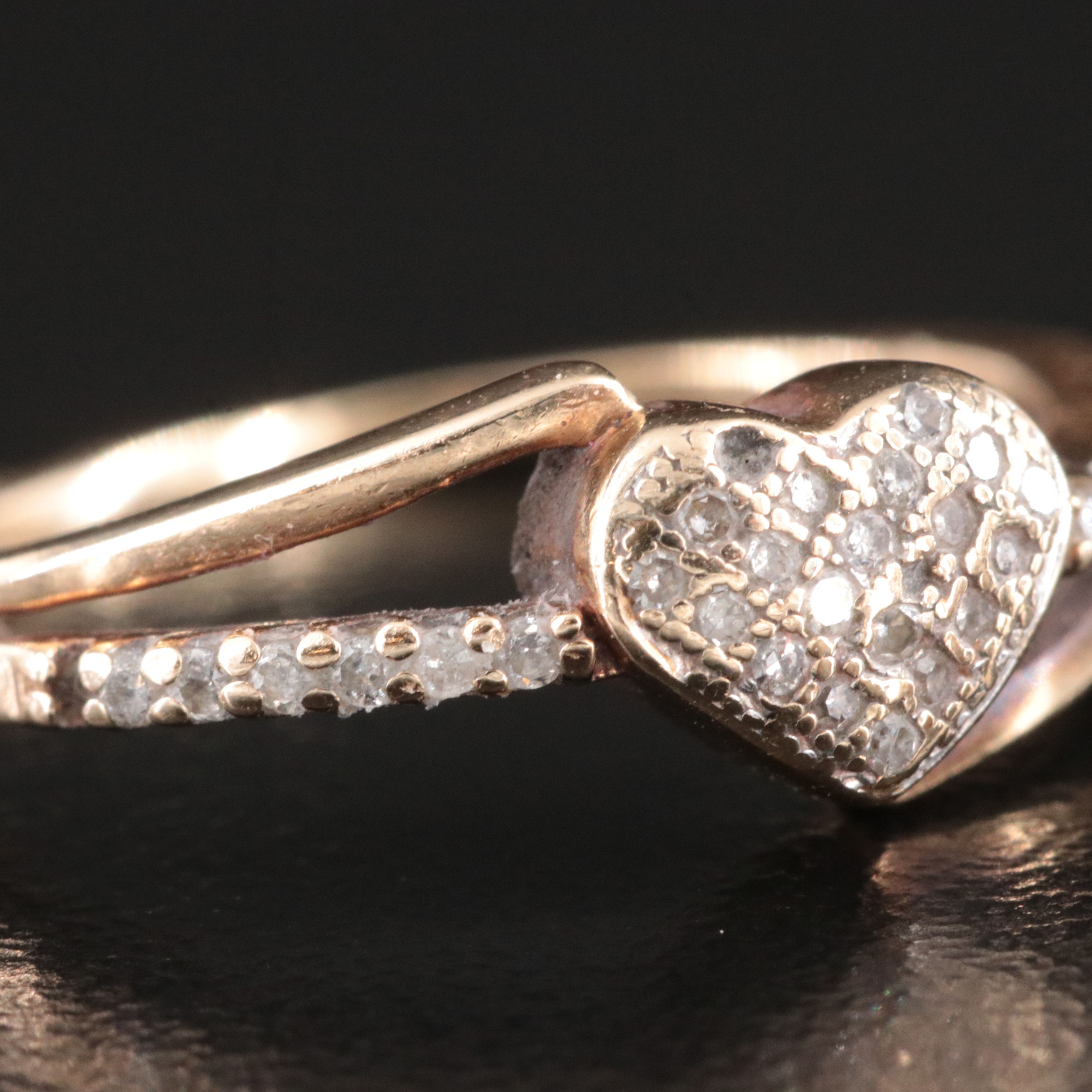 10K 0.18 CTW Diamond Heart Ring