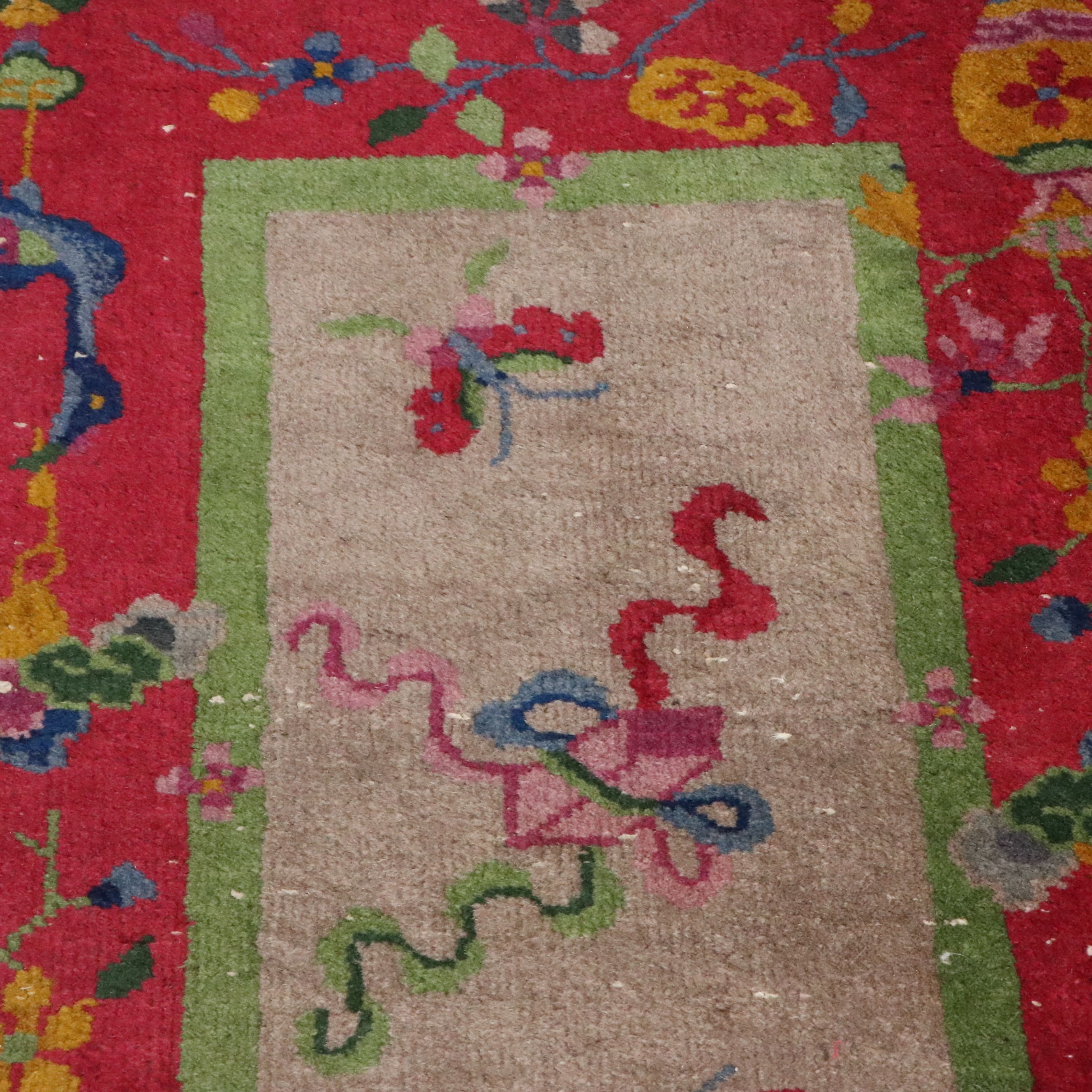 1'11 x 3' Hand-Knotted Chinese Peking with Tibetan Floral Accent Rugs