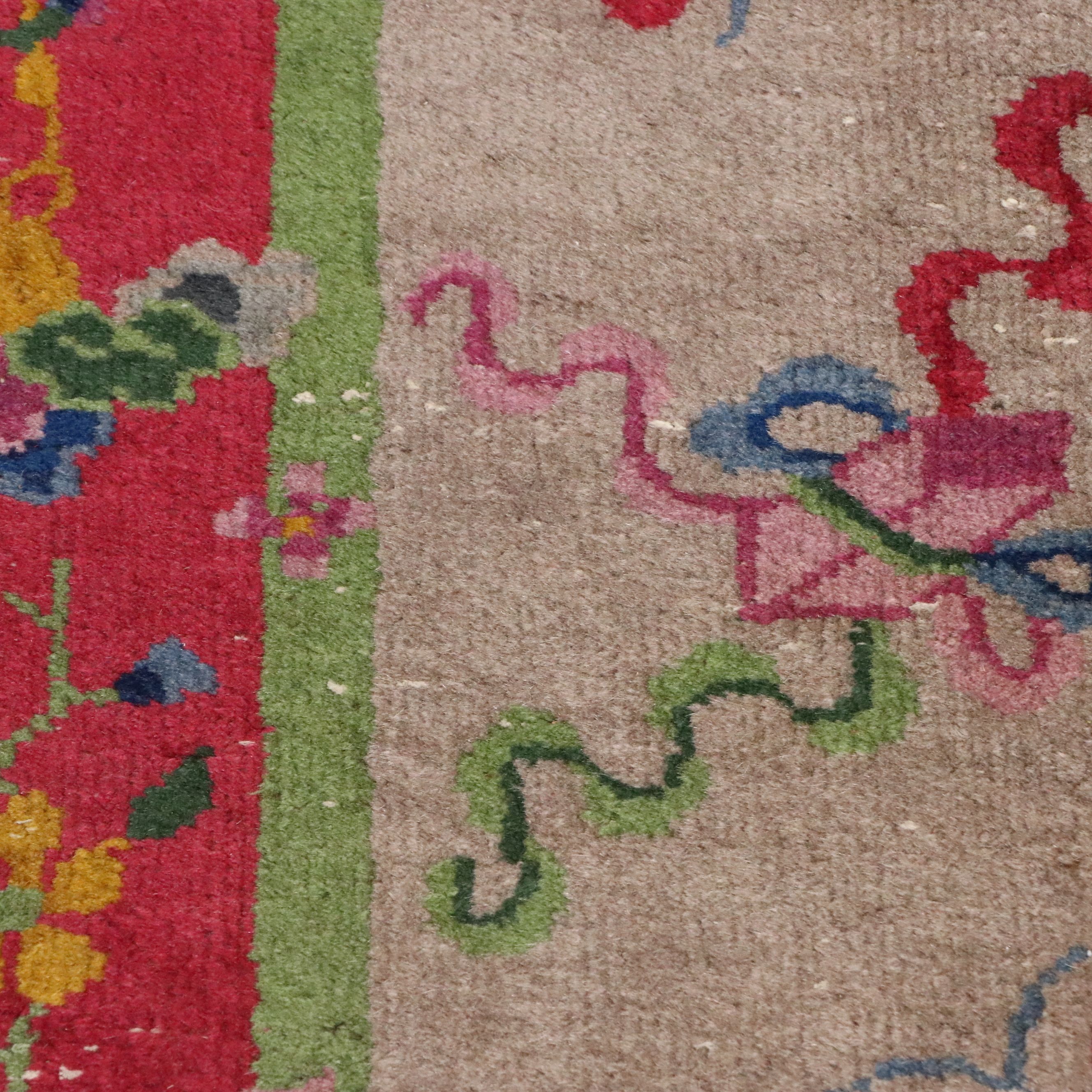 1'11 x 3' Hand-Knotted Chinese Peking with Tibetan Floral Accent Rugs